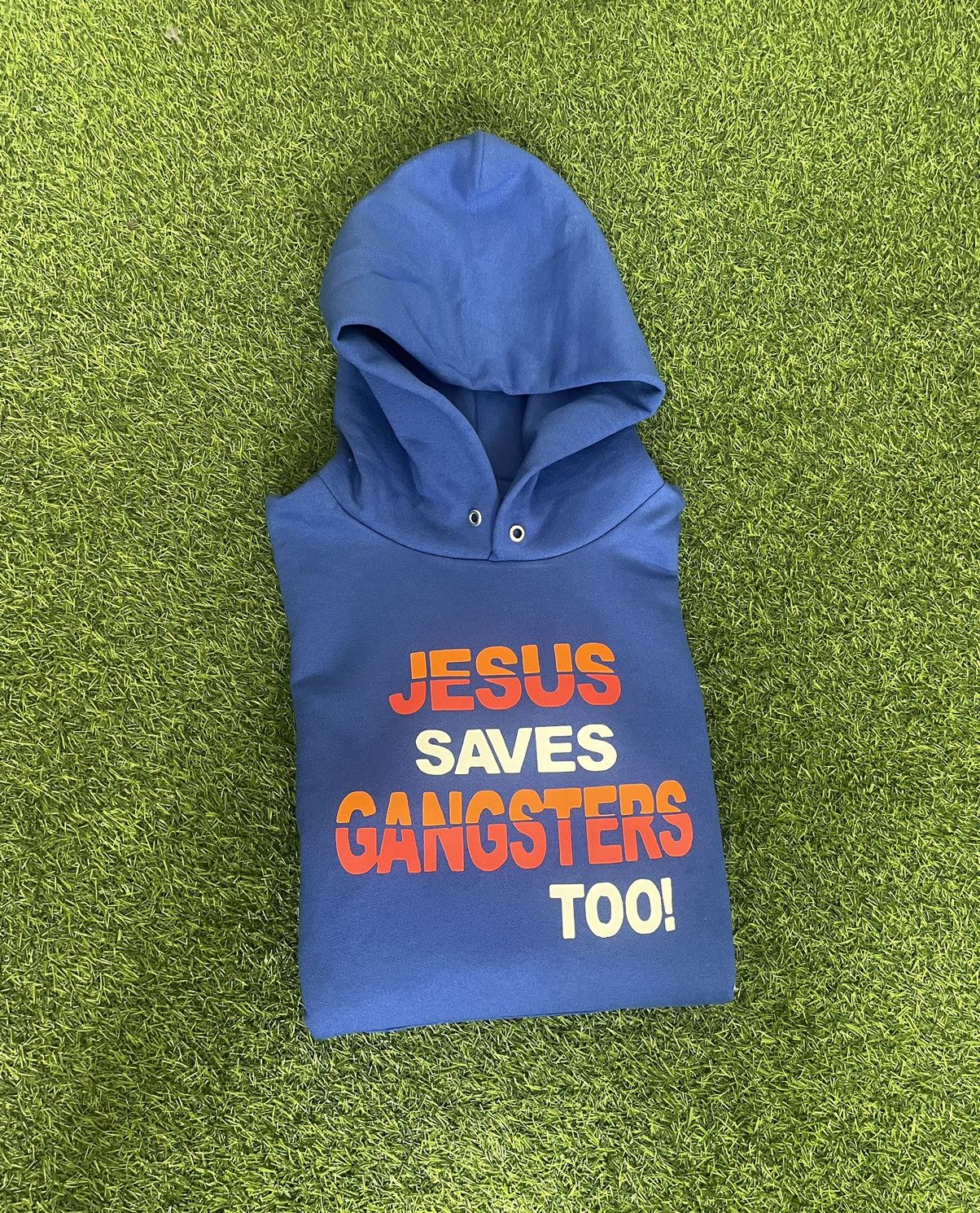 Vintage JESUS SAVES GANGSTAS HOODIE Size US M / EU 48-50 / 2 - 1 Thumbnail