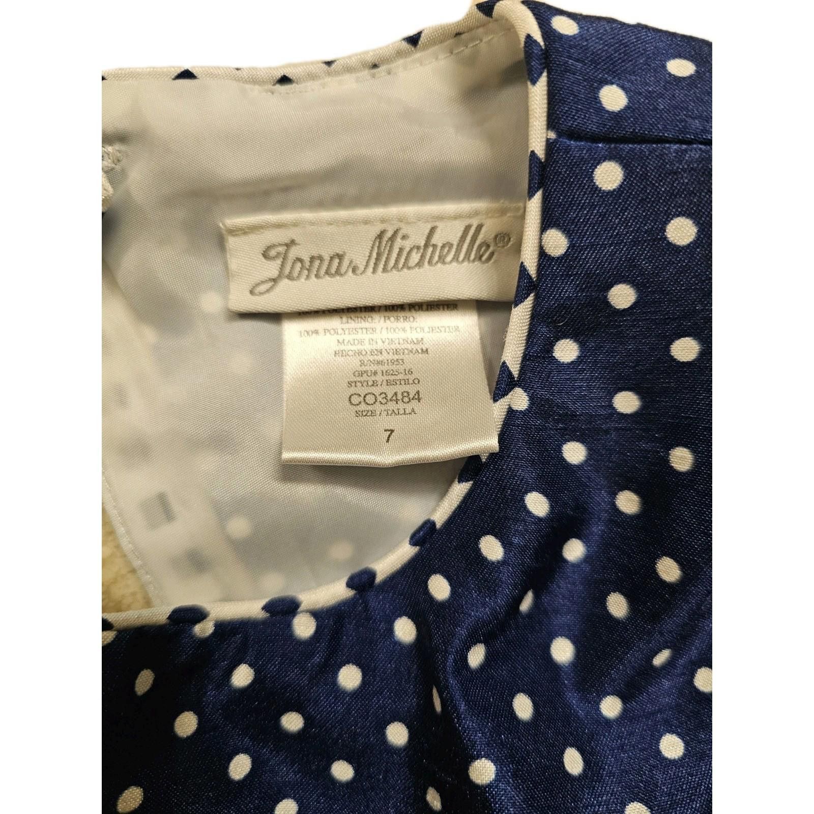 Other Girl's Jona Michelle Fancy Holida Dress Sz 7 White with Blue Size ONE SIZE - 3 Thumbnail