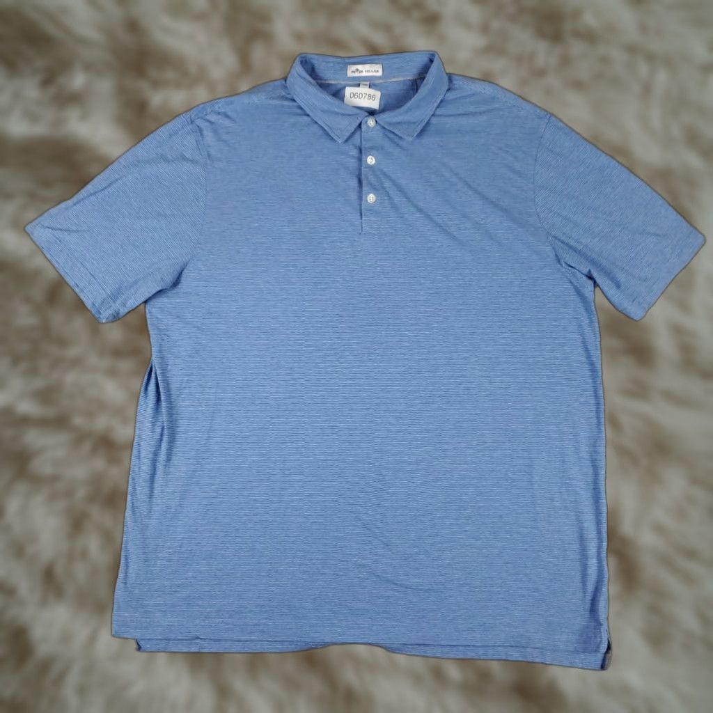 Peter Millar VINTAGE Peter Millar Polo Shirt Men 2XL Blue Striped Cotton Short Sleeve Golf Activewear Size US XXL / EU 58 / 5 - 1 Thumbnail