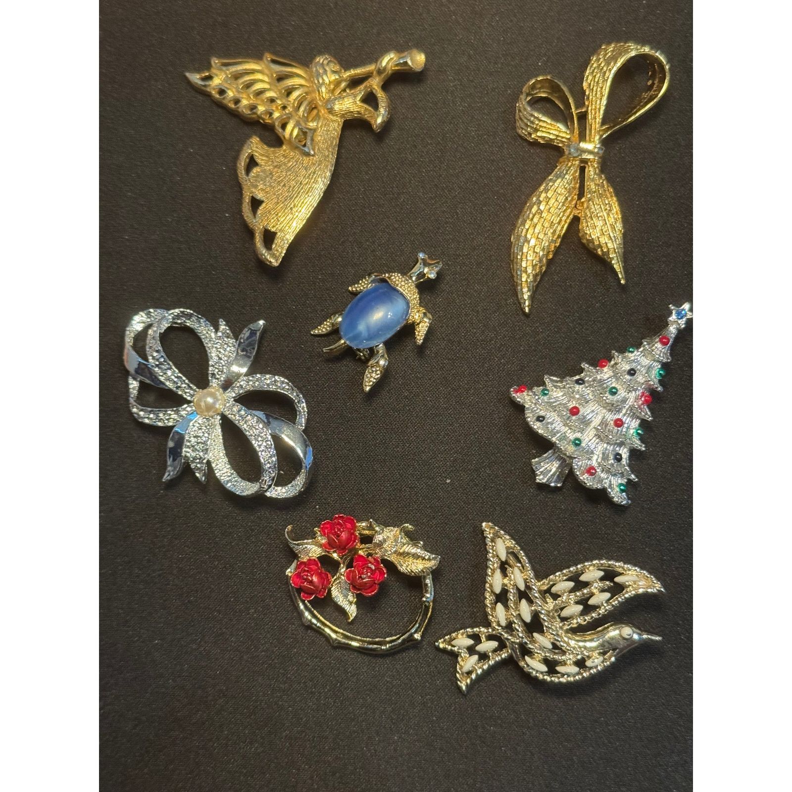 Other Lot of 7 Vintage Gerry's Brooches. Christmas Theme Size ONE SIZE - 2 Thumbnail