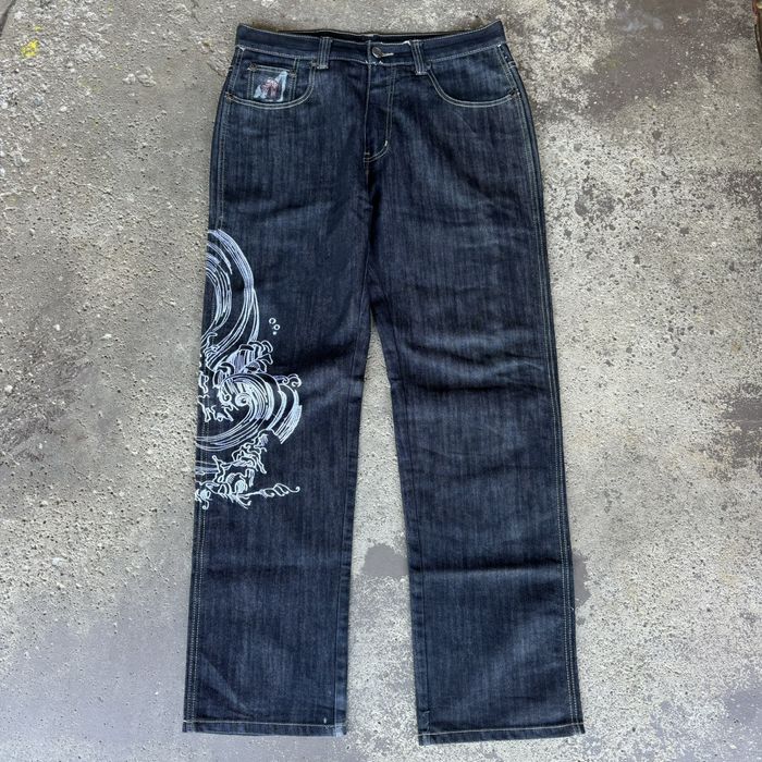 Japanese Brand VINTAGE Y2K MUKA JEANS KOI FISH POCKET EMBROIDERY JEANS ...