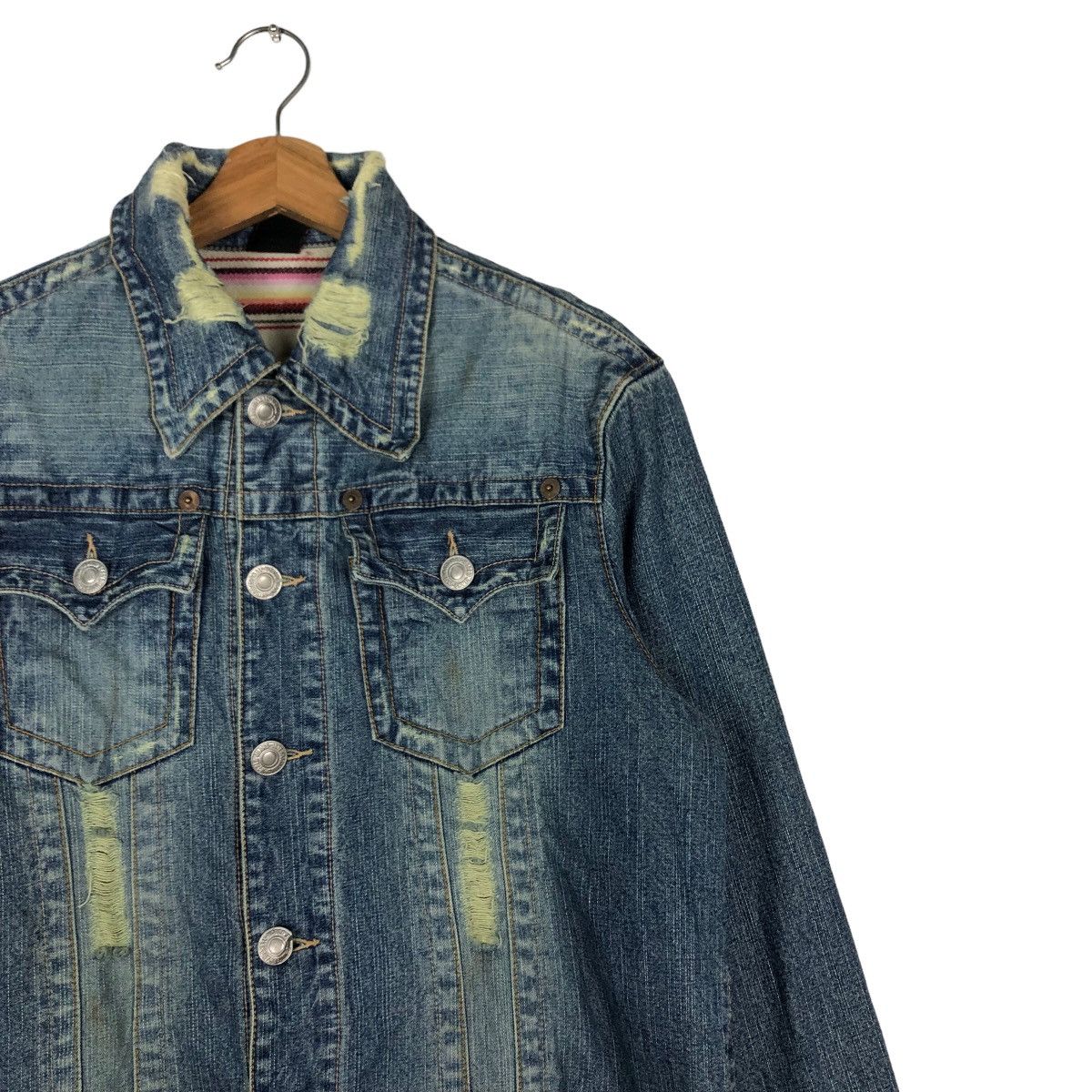 Japanese Brand 🔥Vtg Denim Biker Jacket Japan Blanket Lining Size US M / EU 48-50 / 2 - 6 Thumbnail