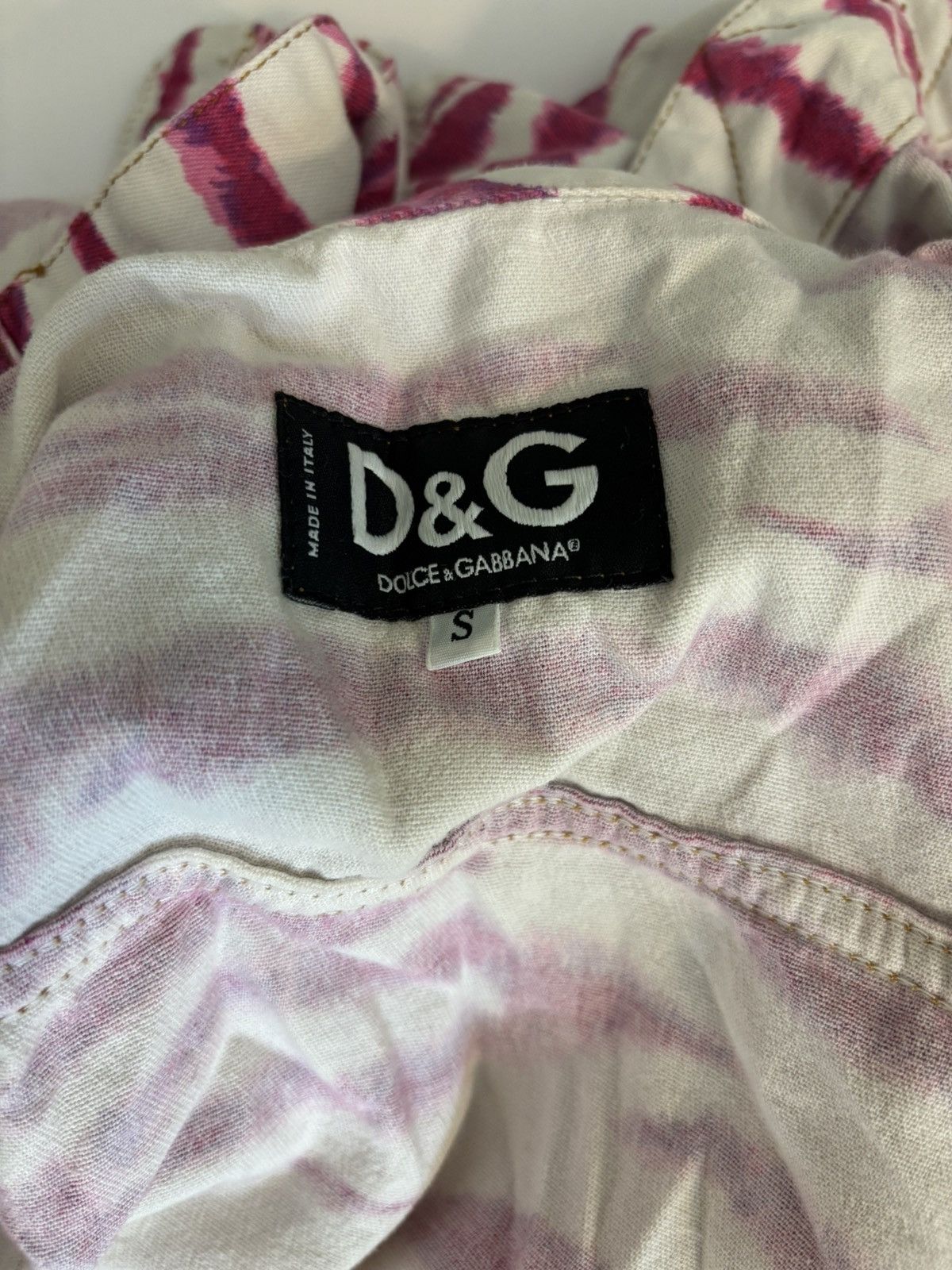 Dolce & Gabbana × Vintage Dolce & Gabbana Pink Zebra-Print White Denim Jacket Size S / US 4 / IT 40 - 6 Thumbnail