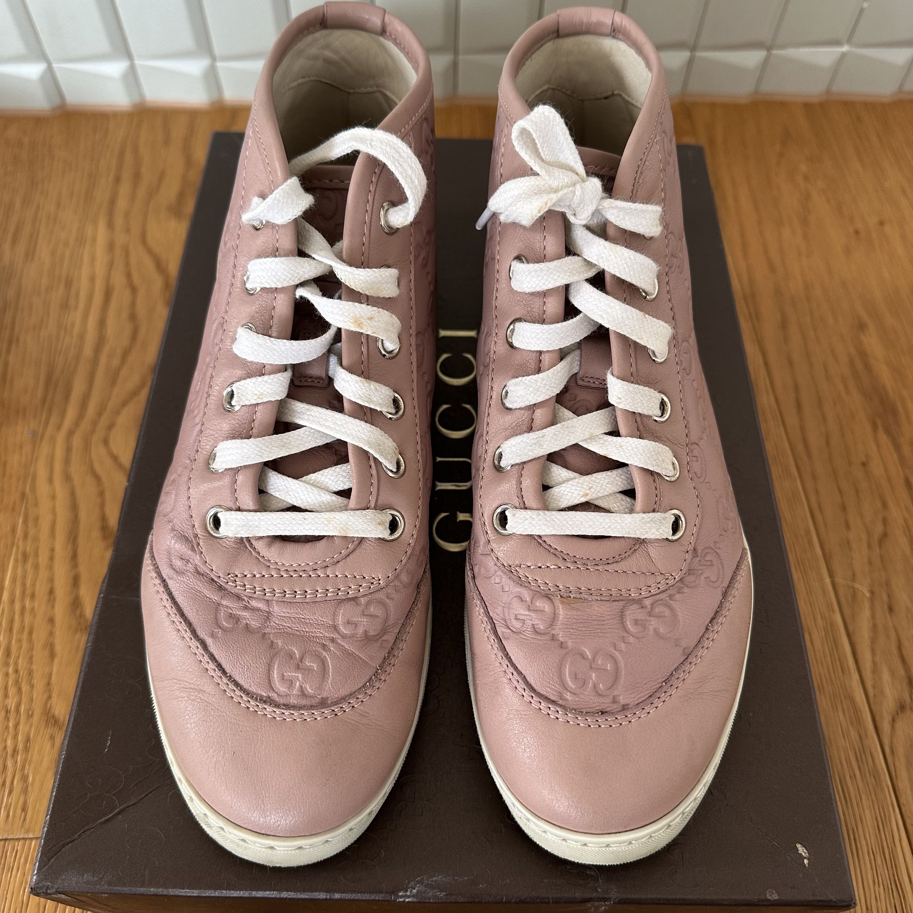 Gucci GUCCI Guccissima GG leather high top Sneakers Size US 6.5 / IT 36.5 - 4 Thumbnail