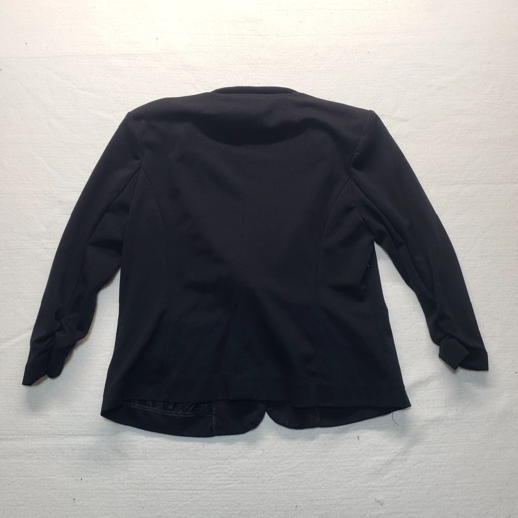 Christian Siriano Christian Siriano Blazer Women's XL Charcoal Gray 3/4 Ruched Sleeve Stretch Knit Size XL / US 12-14 / IT 48-50 - 8 Thumbnail