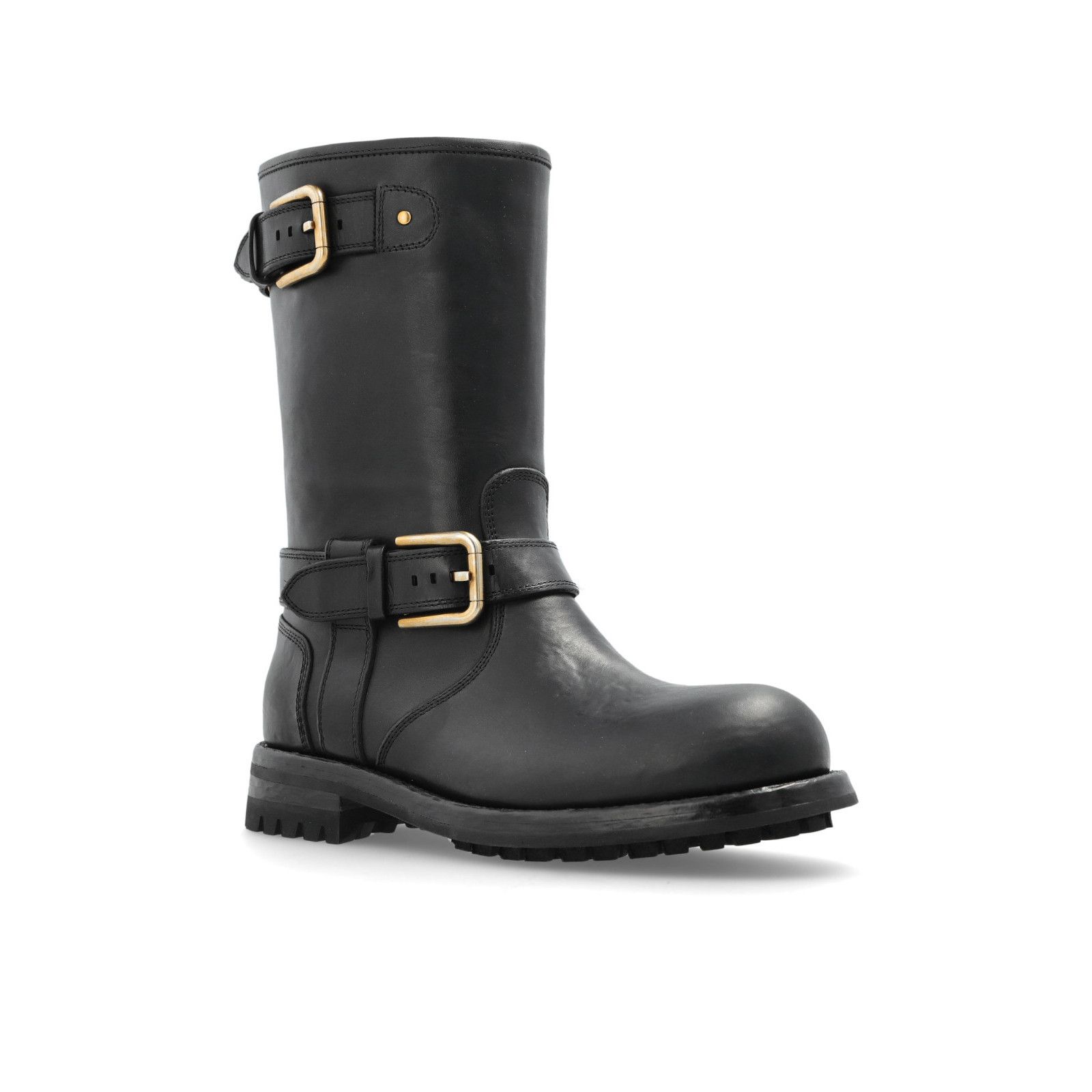 DOLCE&GABBANA Black Leather Ankle Boots New & Authentic (Wom