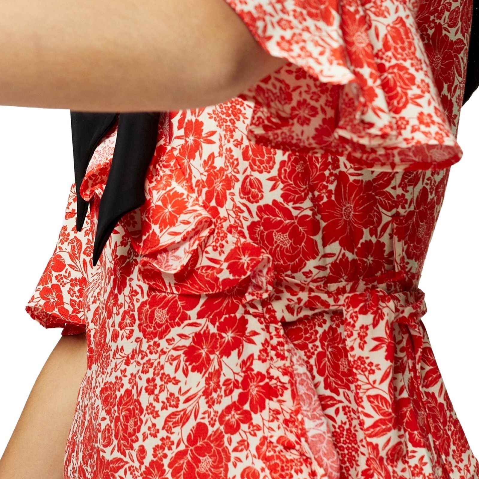 Topshop Floral Print Ruffle Wrap Mini Dress in Petite US 2 NWT $75 Size XS / US 0-2 / IT 36-38 - 5 Thumbnail