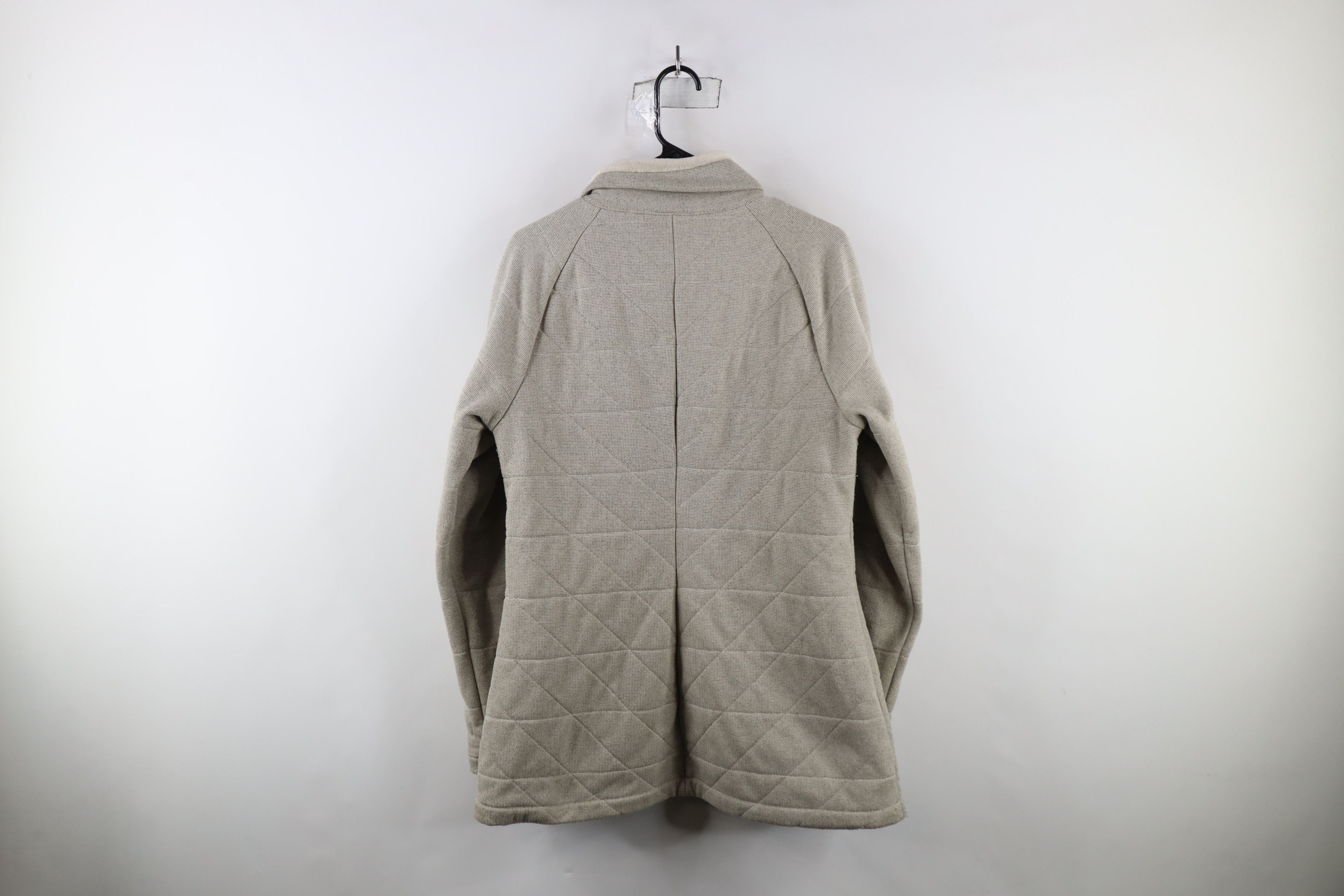 The North Face × Vintage The North Face Spell Out Knit Stitch Fleece Jacket Beige Size L / US 10 / IT 46 - 12 Thumbnail