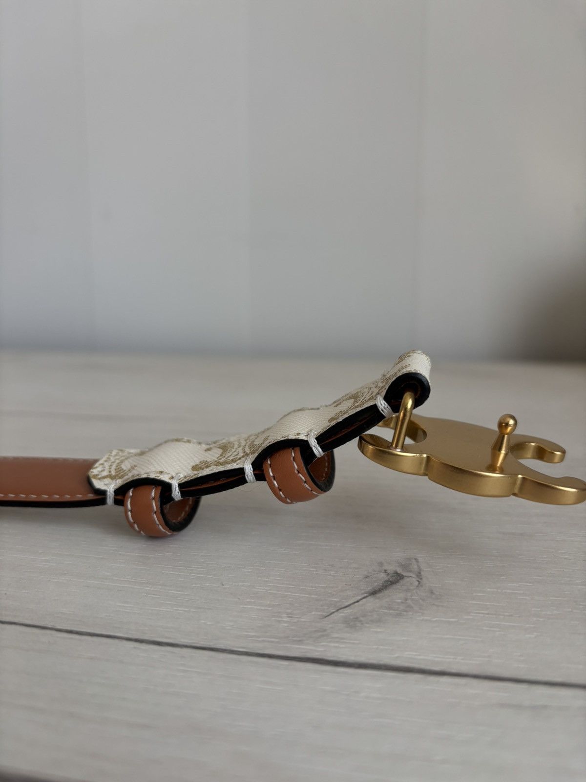 Celine Celine Paris Triomphe Gray/Brown Monogram Belt Made in Italy Size ONE SIZE - 20 Thumbnail
