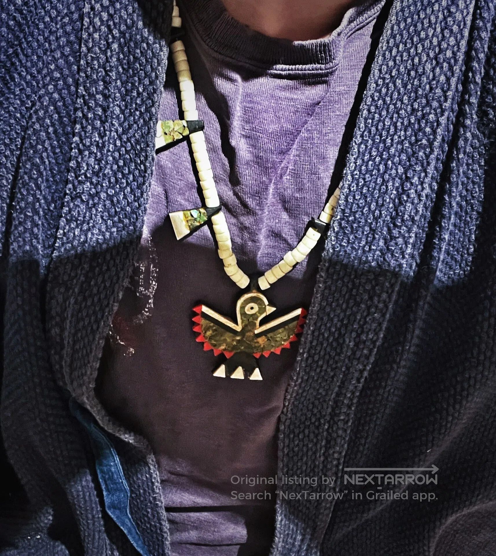 Vintage Vintage Navajo Thunderbird Necklace. Size ONE SIZE - 1 Thumbnail