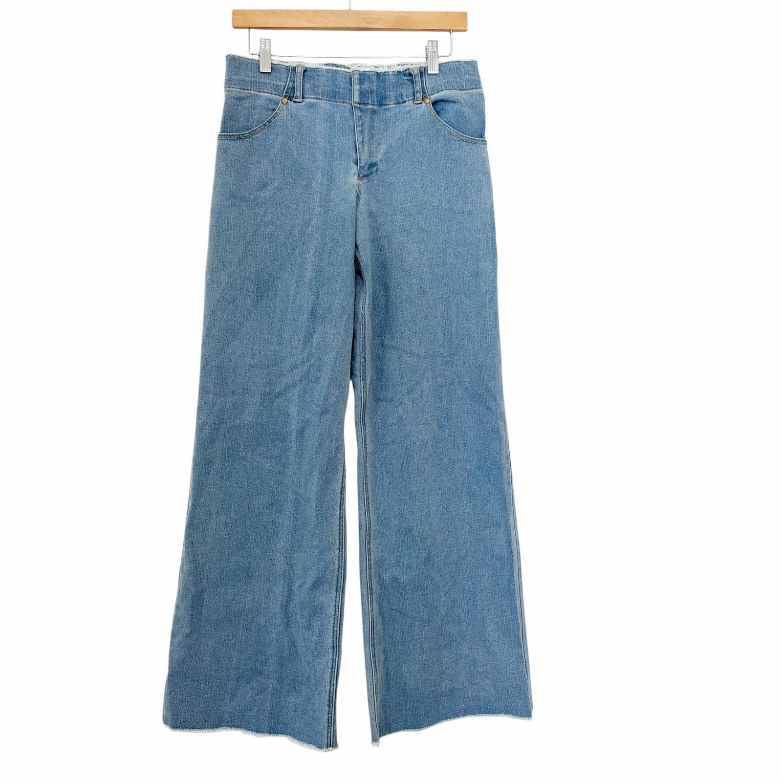 Other Lovers + Friends Wide Leg Raw Hem Jeans Sz S Size 30" / US 8 / IT 44 - 1 Thumbnail