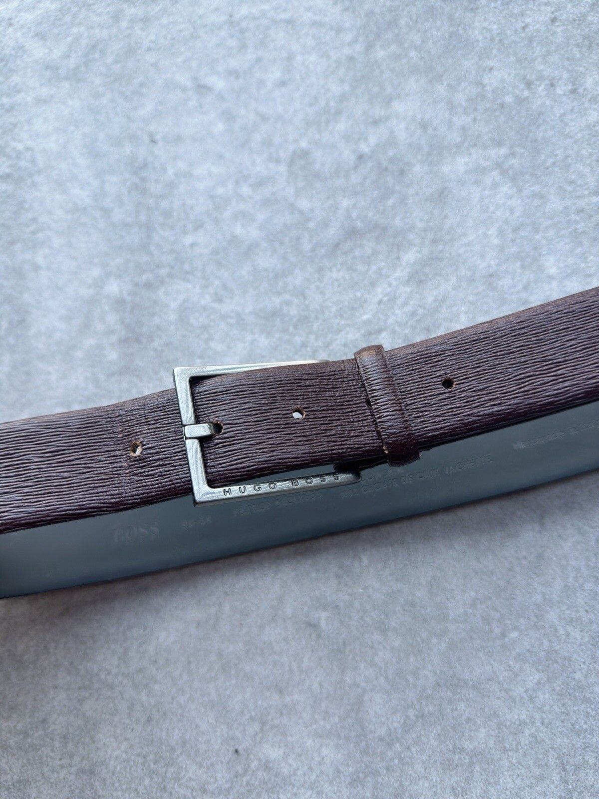 Hugo Boss Hugo Boss Mens Cowskin Handmade Belt Brown 90-34 Size 34 - 6 Thumbnail