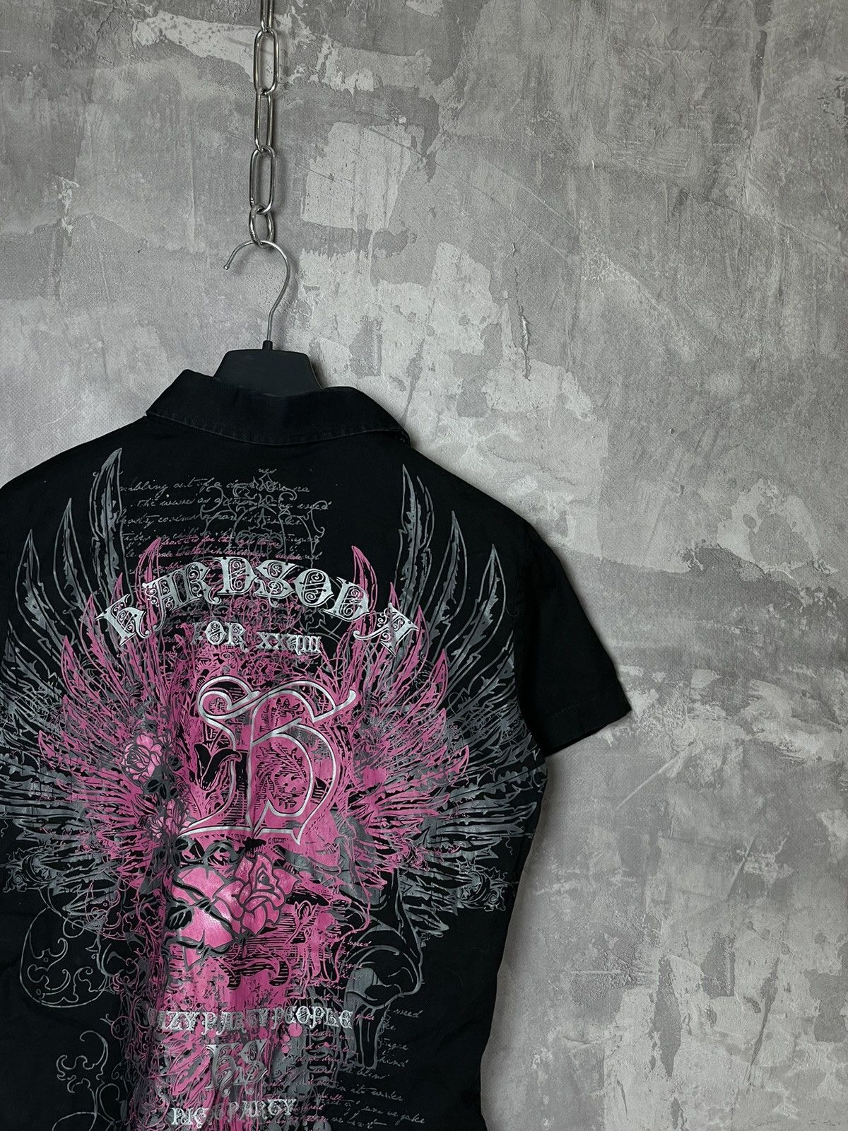 Vintage Y2K Affliction Womens Grunge Rhinestone Button Up Shirt Size M / US 6-8 / IT 42-44 - 4 Thumbnail