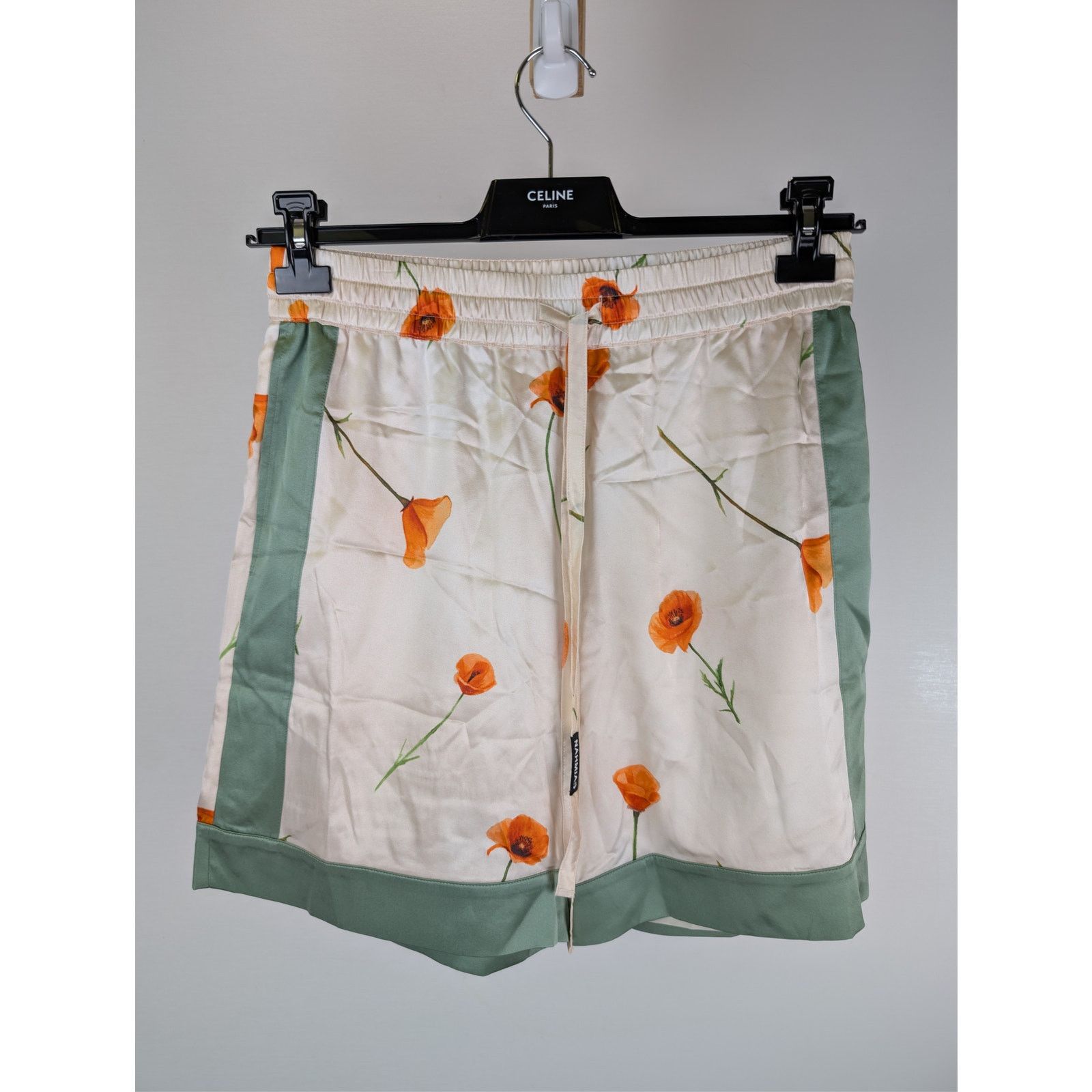 Nahmias o1rshd1 CC20 Colorblock Poppy Silk Shorts in Poppy/Ivory Size US 32 / EU 48 - 1 Thumbnail