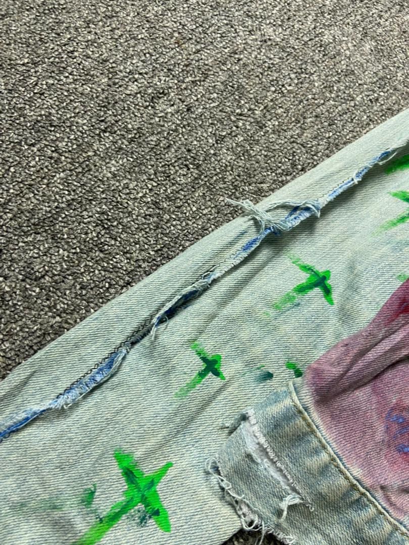Japanese Brand Uniqlo Customized Distressed Denim Jacket (180) Size S / US 4 / IT 40 - 9 Thumbnail