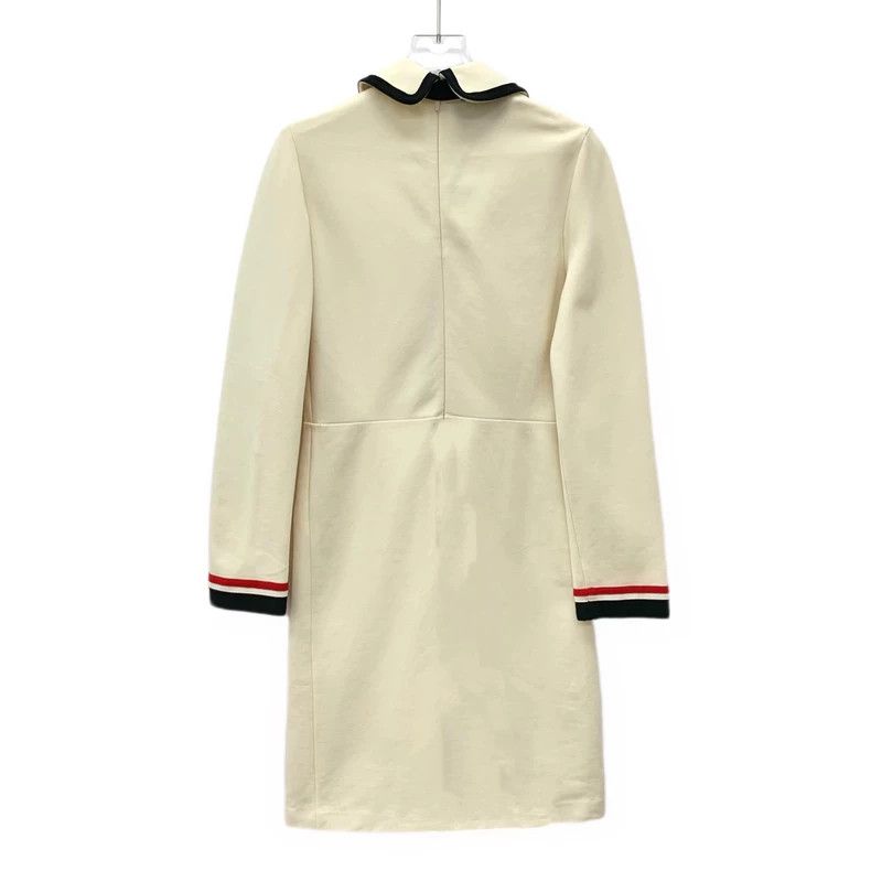 Gucci Gucci Beige striped tie bow doll collar long-sleeved dress Size M / US 6-8 / IT 42-44 - 2 Thumbnail