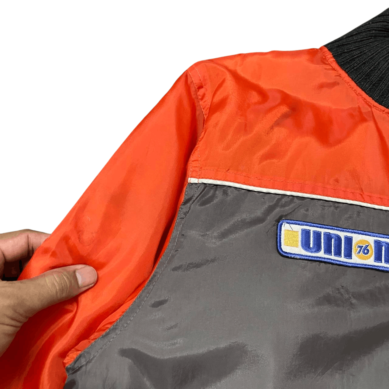 Japanese Brand Vintage 76 Lubricant Racing Oil Puffer Jacket Reversible Size US L / EU 52-54 / 3 - 7 Thumbnail