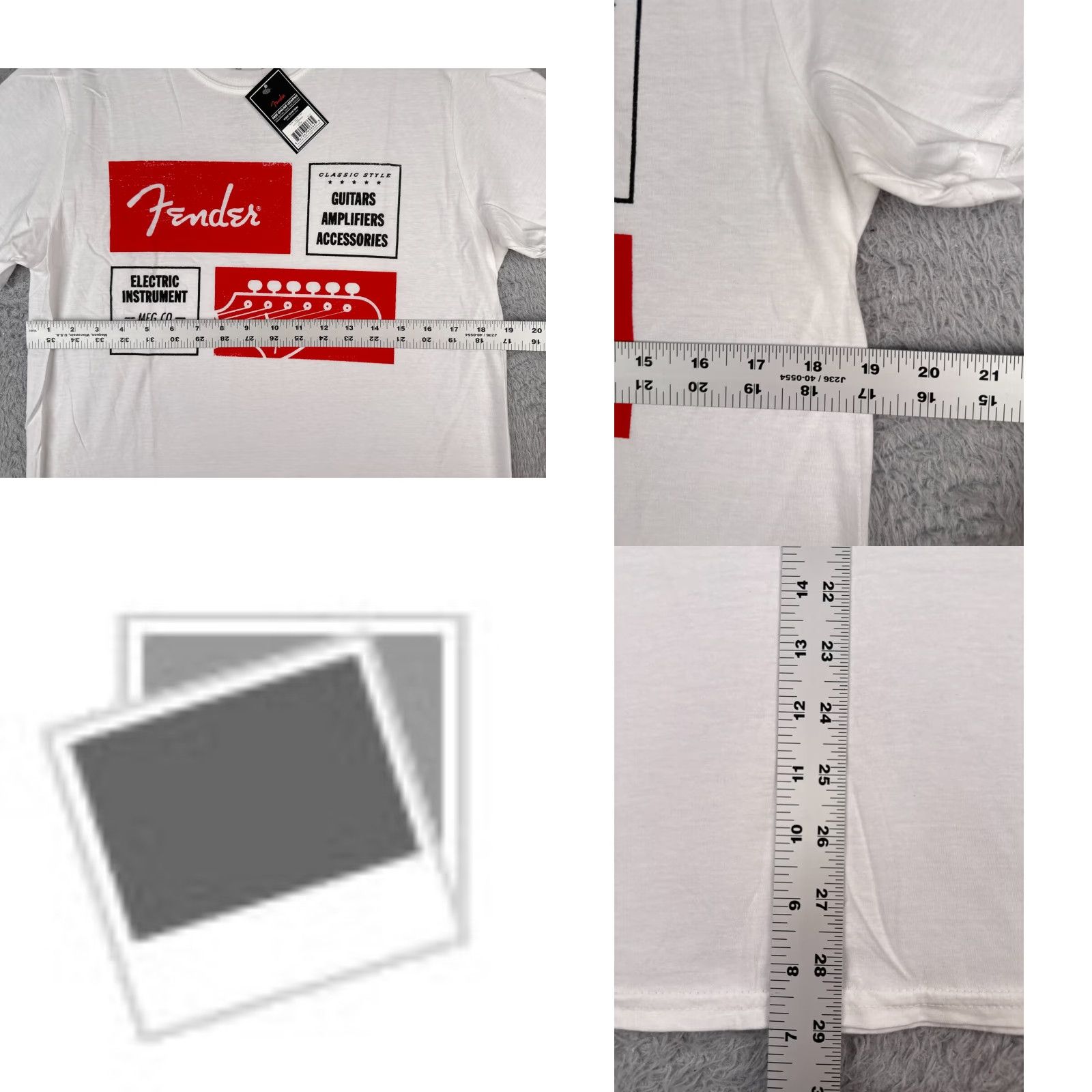 Fender Fender Men's Vintage Guitar T-Shirt 1964 Stratocaster Cotton Short Sleeve Medium White Music Teal Size US M / EU 48-50 / 2 - 8 Thumbnail