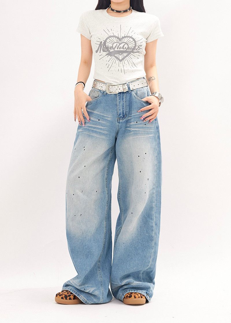 Japanese Brand American high street style Vibe whiskered distressed jeans Size US 32 / EU 48 - 1 Thumbnail