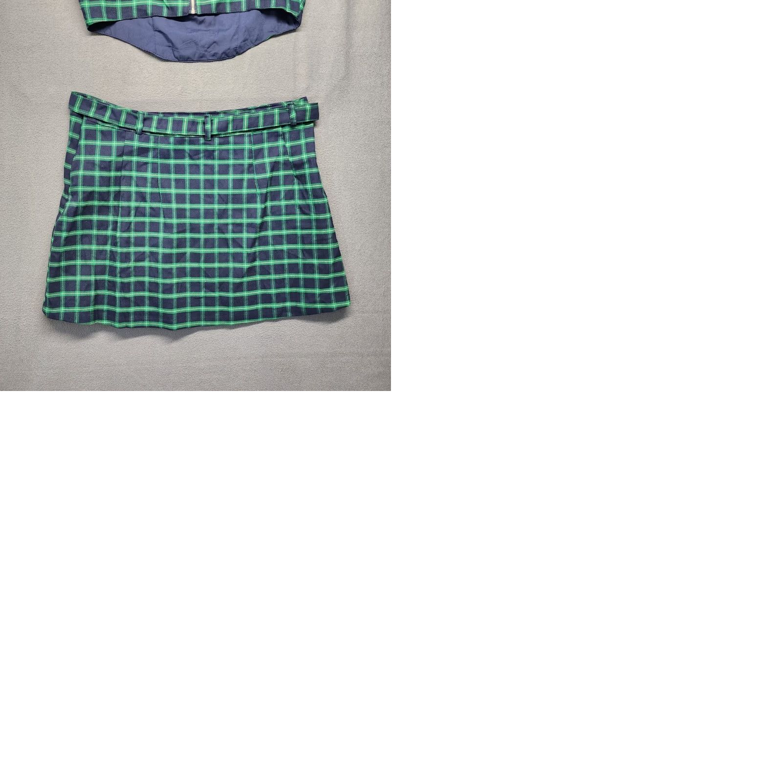 Vintage VINTAGE Bluesteel Women L Blackwatch Plaid Blue Green Skirt & Top Set Grunge Preppy Schoolgirl Mens? Size L / US 10 / IT 46 - 10 Thumbnail
