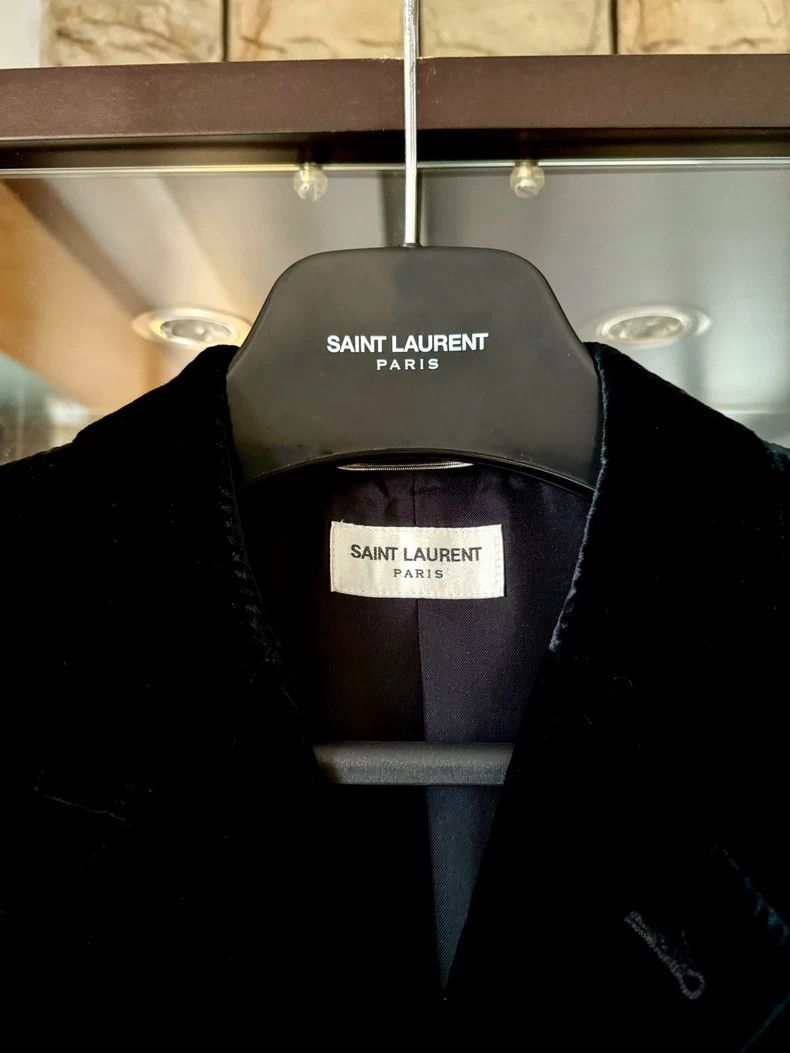 Saint Laurent Paris Saint Laurent Paris 20fw runway black velvet striped three Size 48R - 3 Thumbnail