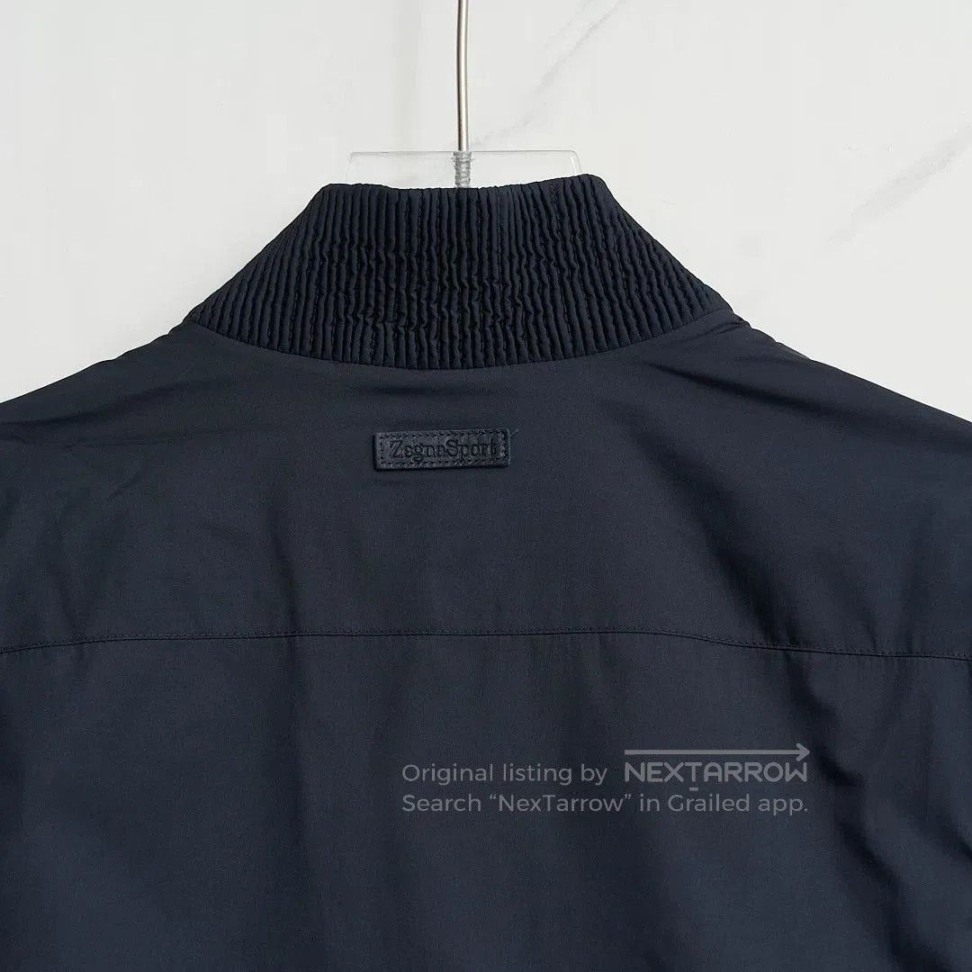 Ermenegildo Zegna ZEGNA Men's Navy Windproof Stand-Collar Jacket. Size US M / EU 48-50 / 2 - 5 Thumbnail
