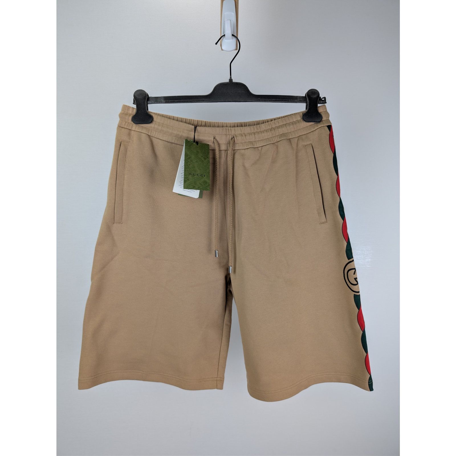Gucci o1rshd1 Light Felted Cotton Jersey Basket Pant Short Camel Size US 36 / EU 52 - 2 Thumbnail