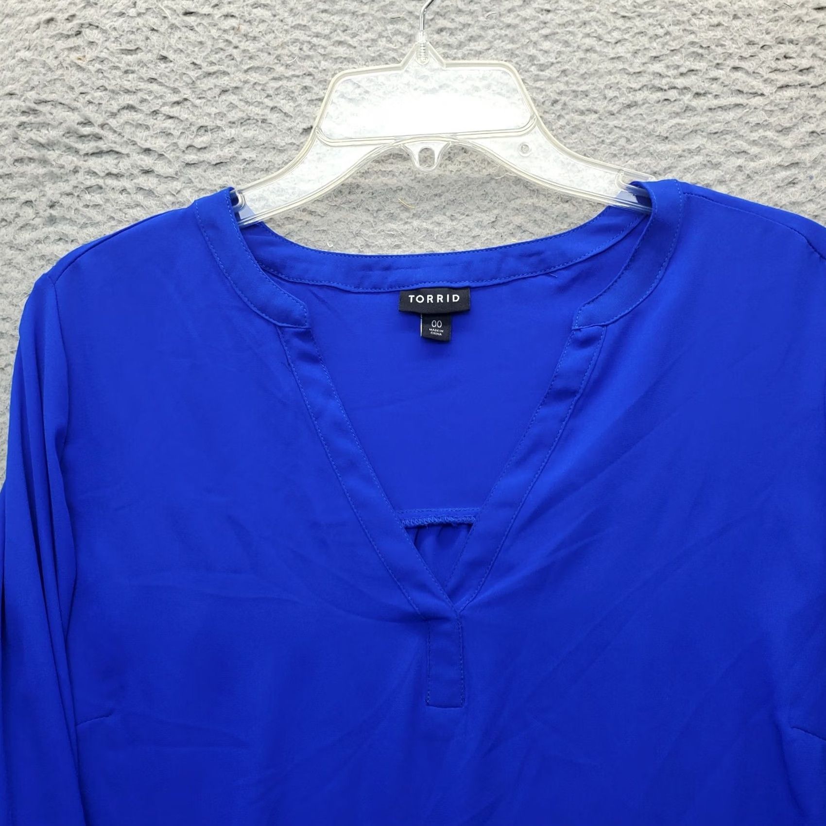 Torrid Torrid Boho Tunic Top Blue 00 Long Sleeve V-Neck Loose Fit Womens Shirt Size XXS / US 00 / IT 34 - 5 Thumbnail
