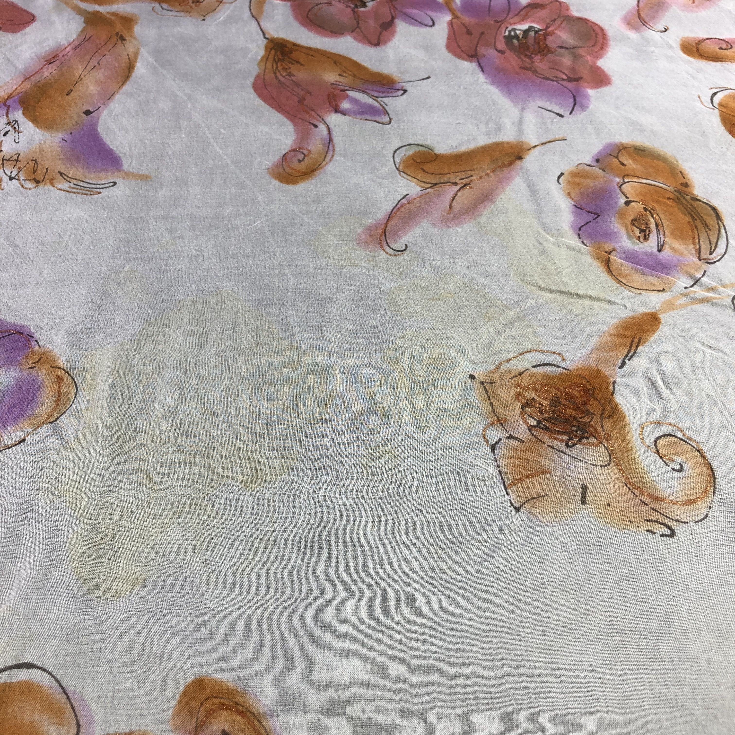Vintage Rochas Luxury Hand Rolled Silk Scarf M1096 Size ONE SIZE - 6 Thumbnail