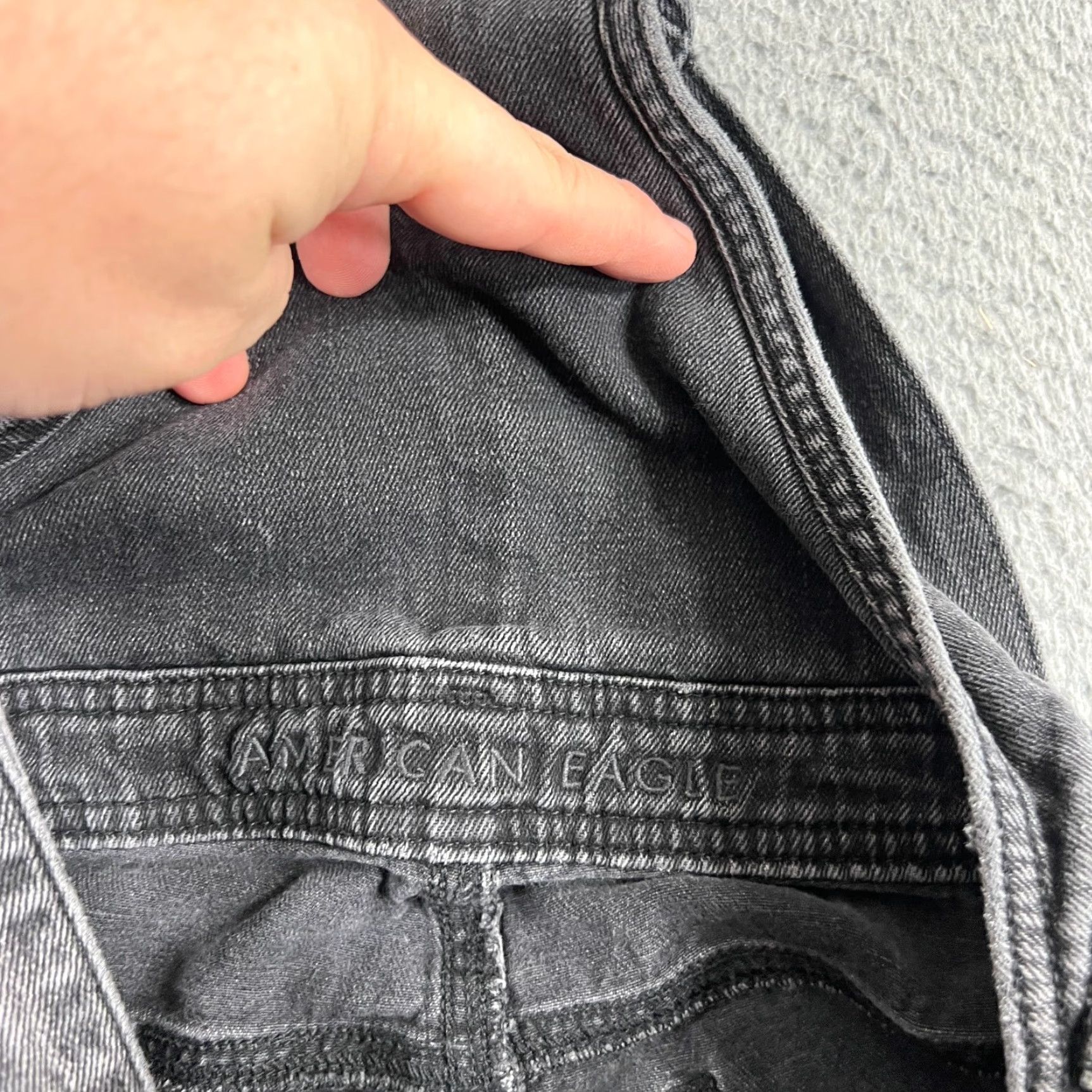 American Eagle Outfitters VINTAGE American Eagle Overalls Womens Small Black Distressed Denim Ranch Size 28" / US 6 / IT 42 - 6 Thumbnail