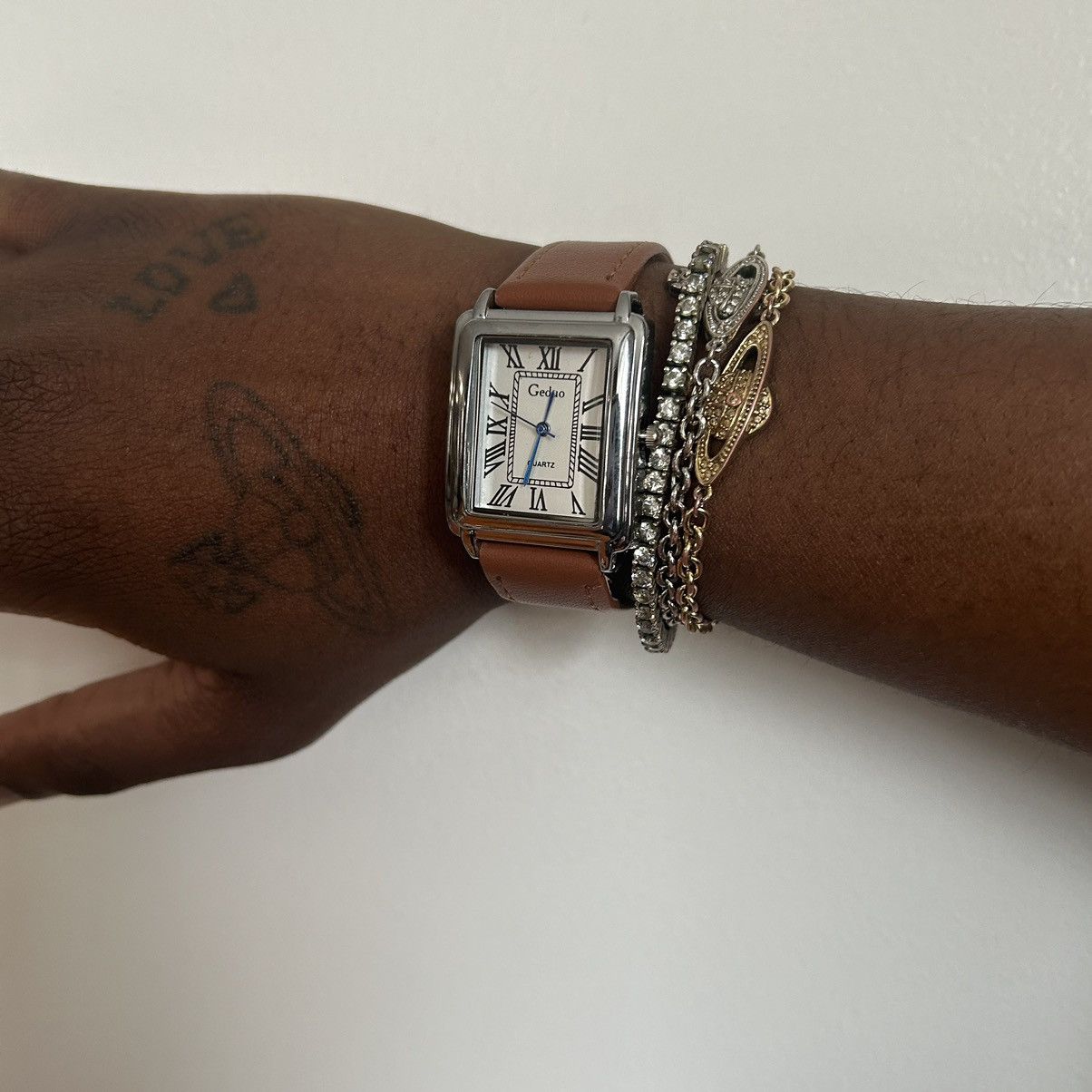 Japanese Brand × Vintage Vintage 90s retro style coffee brown silver quartz watch Size ONE SIZE - 3 Thumbnail