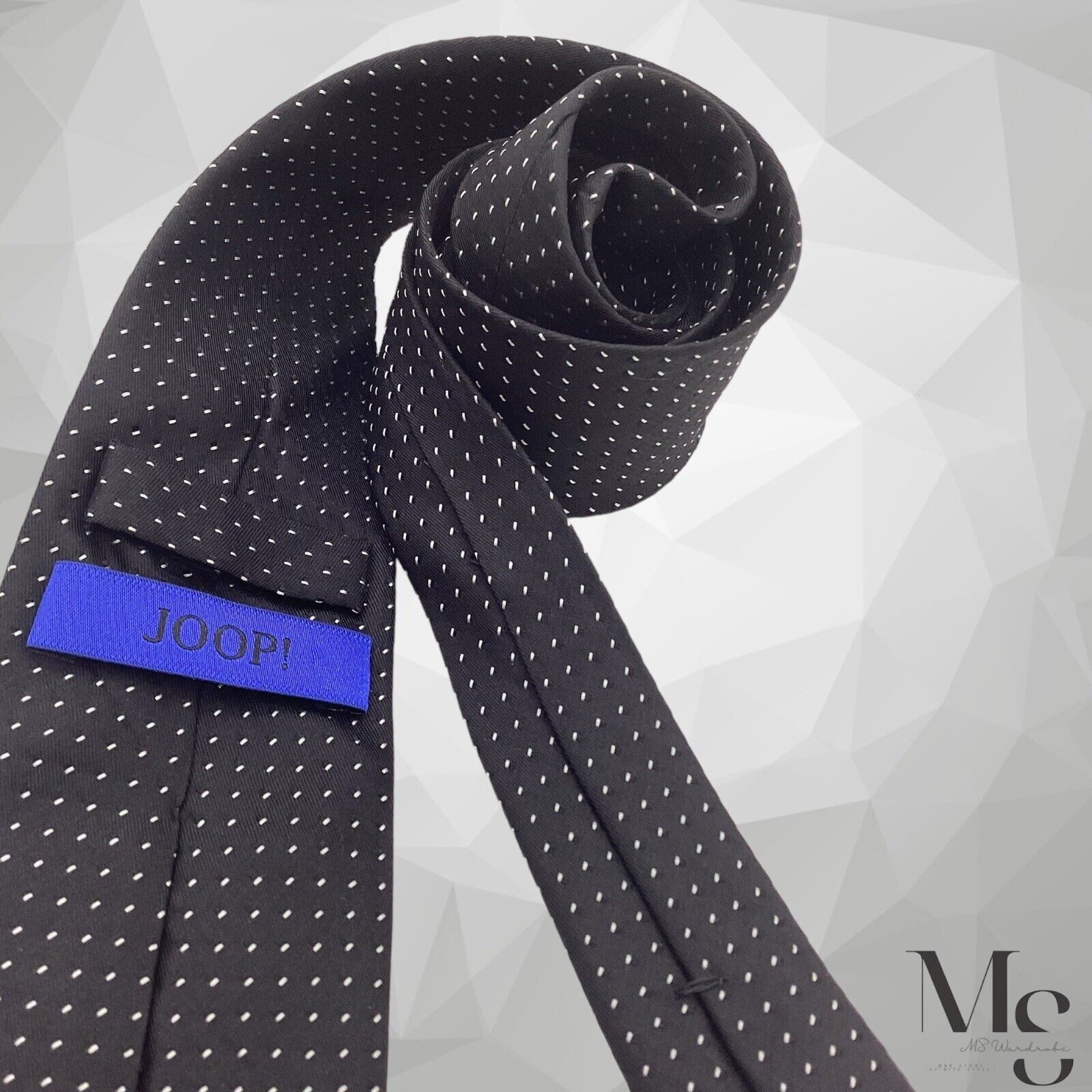 Joop! JOOP! Black Geometric Silk Tie Made In Italy W: 2.8" EX COND Size ONE SIZE - 5 Thumbnail