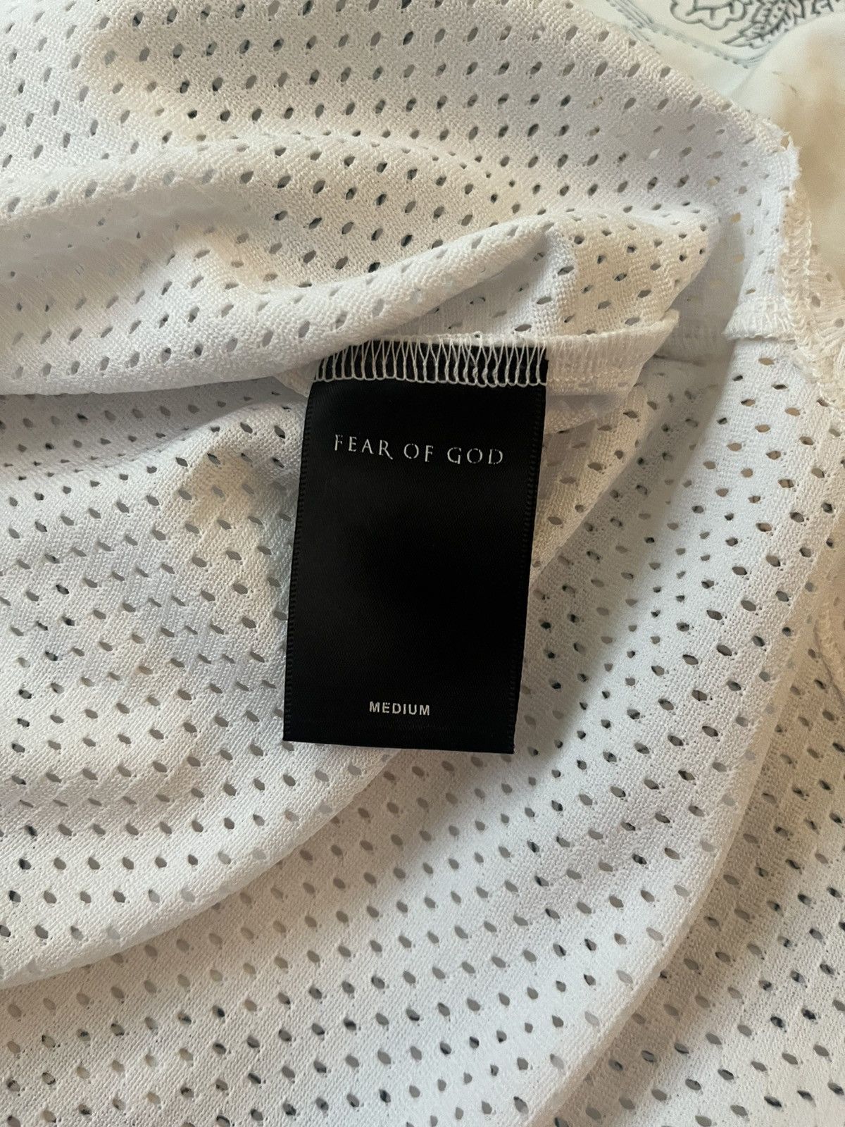 Fear of God Fear of God Main Label White Mesh Jersey Size US M / EU 48-50 / 2 - 4 Thumbnail