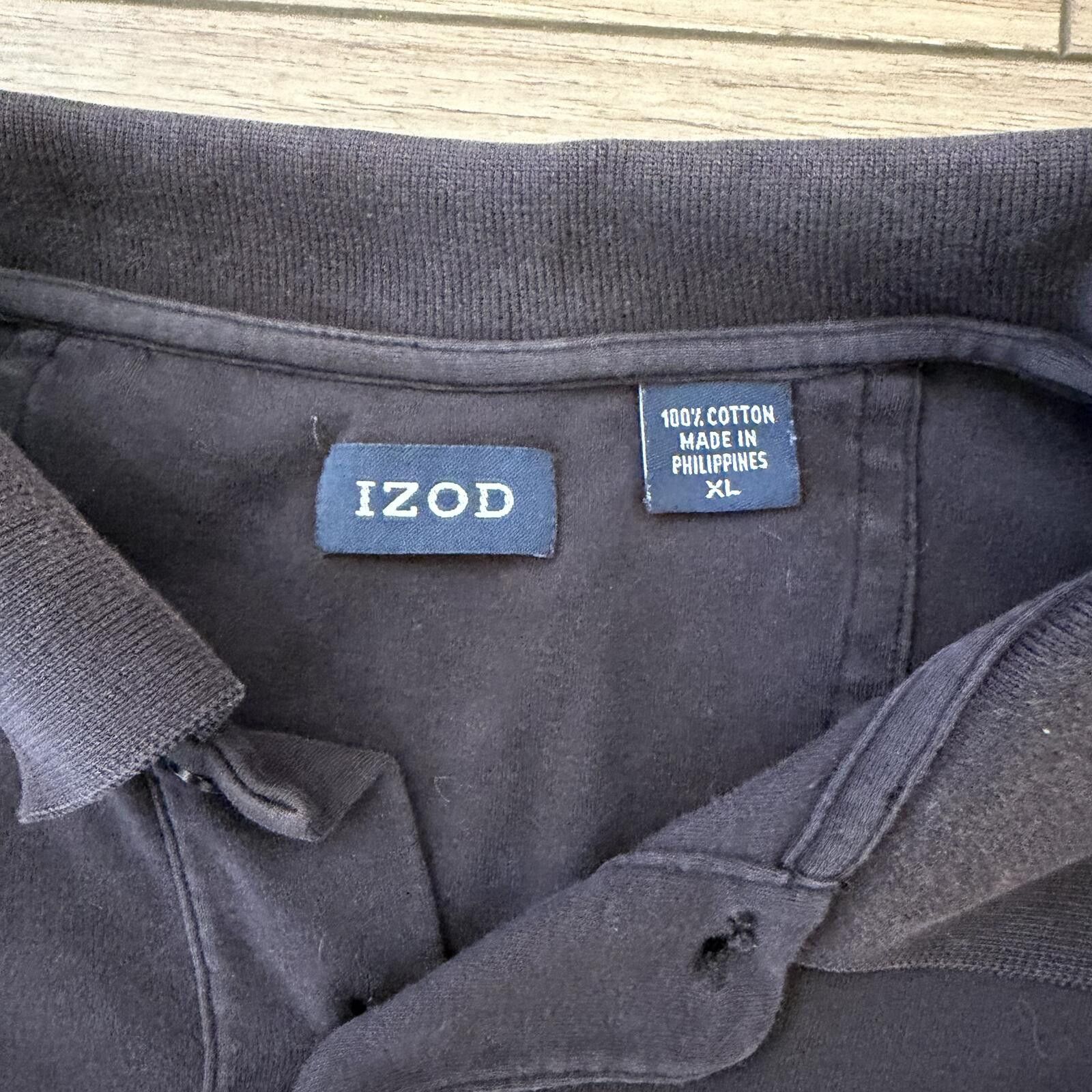Izod Vintage Y2K Izod Black Polo Cotton Shirt XL Size US XL / EU 56 / 4 - 4 Thumbnail