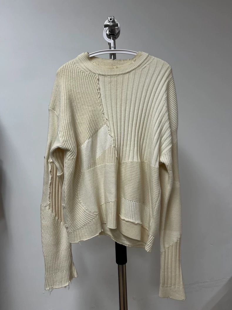 Helmut Lang HELMUT LANG Cashmere double layer eroded knit sweater Size L / US 10 / IT 46 - 1 Thumbnail