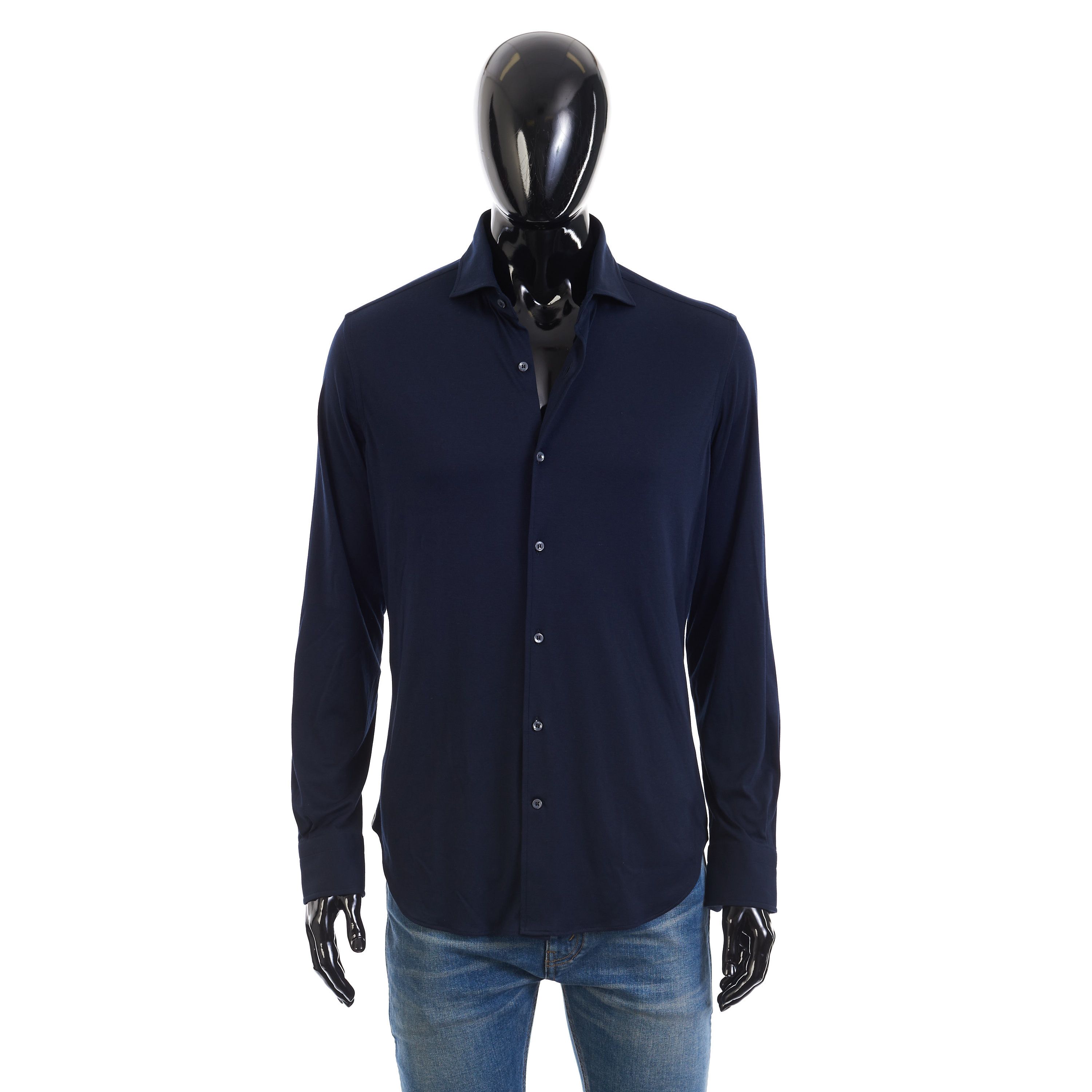 image of Loro Piana Andrew Shirt In Navy Blue Cotton, Men's (Size Medium)