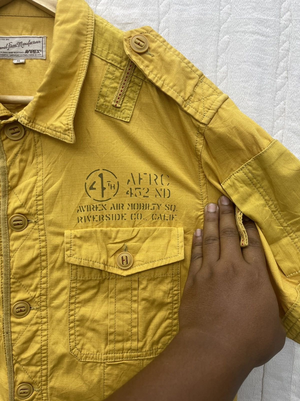 Avirex STEAL🔥4th AFRC 452 ND AIR MOBILTY SQUAD JACKET SHIRT Size US XL / EU 56 / 4 - 5 Thumbnail