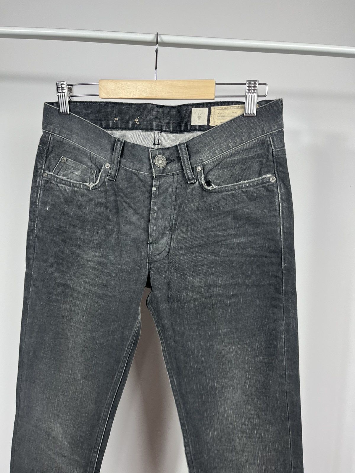 Allsaints AllSaints Mens Black Slim Fit Jeans Size 28 Distressed Size US 28 / EU 44 - 10 Thumbnail