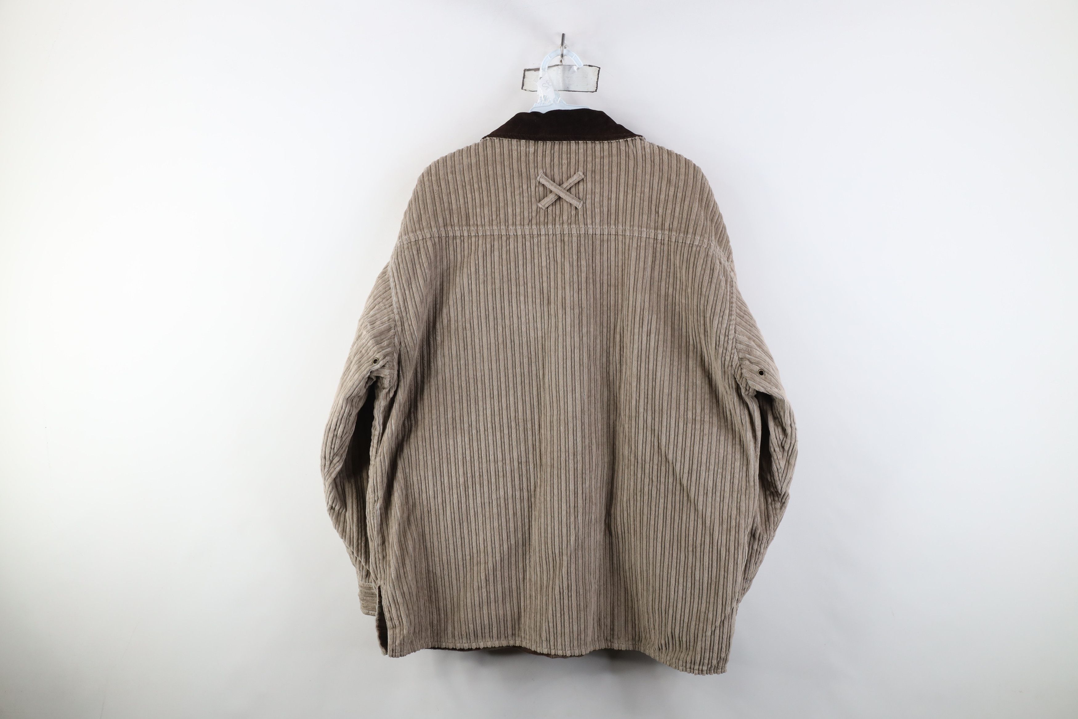 Vintage Vintage 90s Streetwear Suede Leather Collar Corduroy Jacket Size L / US 10 / IT 46 - 14 Thumbnail