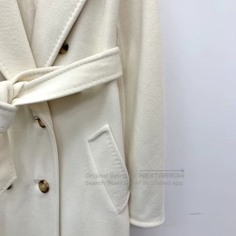 Other Max Mara Off-white Sheep Wool Collar Double Breasted Long Size S / US 4 / IT 40 - 4 Thumbnail