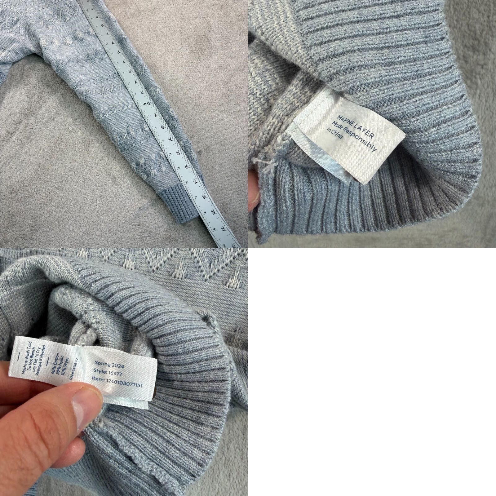 Marine Layer Marine Layer Stephen Textured Cardigan Blue Heather Wool Blend Men 2XL NWT 68 Size US XXL / EU 58 / 5 - 8 Thumbnail
