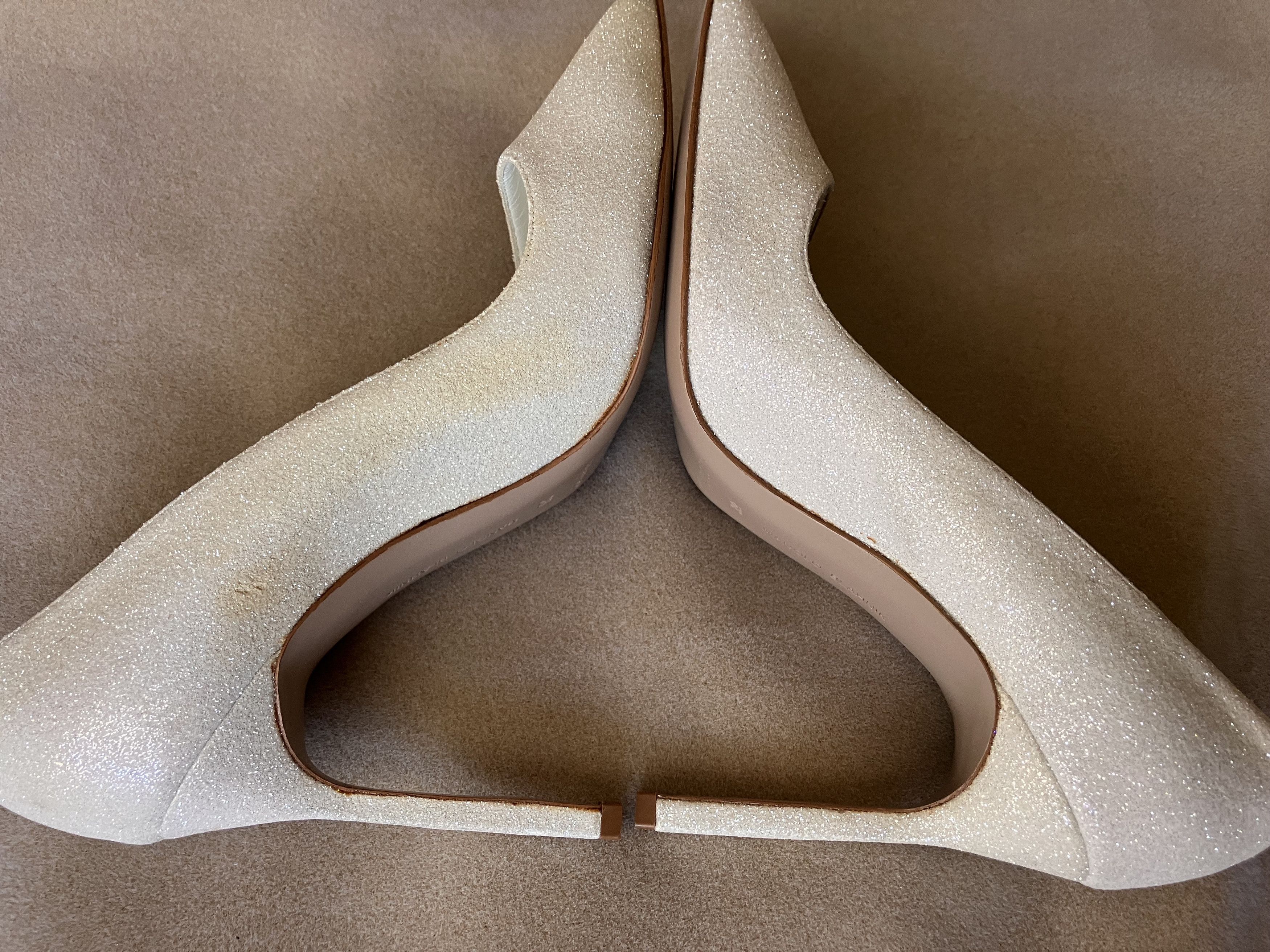 Manolo Blahnik Manolo Blahnik White Sparkly Stiletto Heels - 39 Size US 9 / IT 39 - 4 Thumbnail