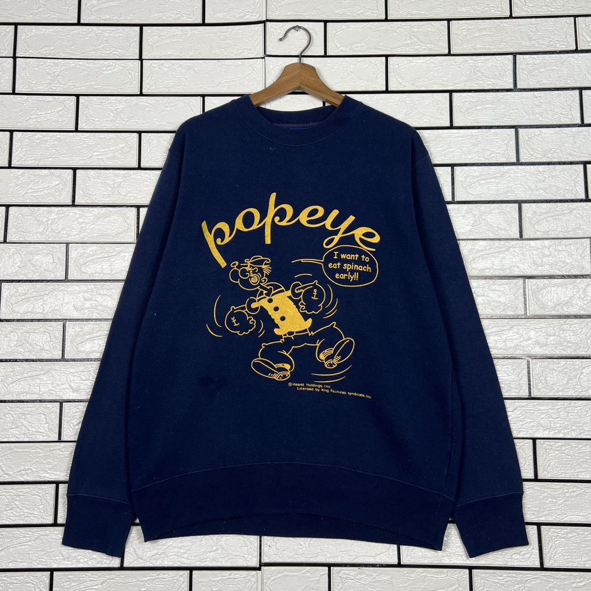 Vintage POPEYE THE SAILORMAN Graphic Crewneck Sweatshirt #3983-C181 Size US L / EU 52-54 / 3 - 1 Thumbnail