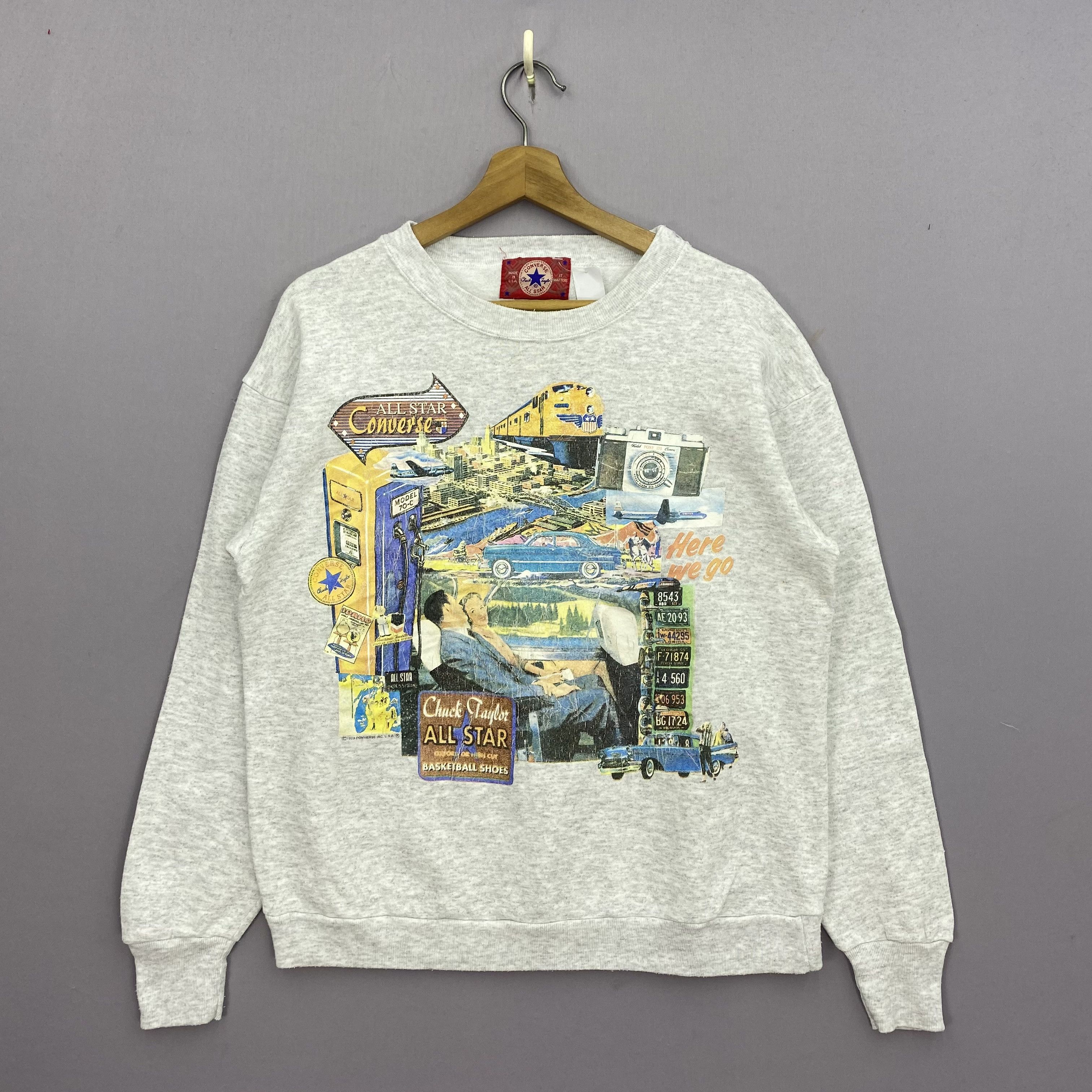 Vintage Converse Sweater 90s Logo Spell Out Style Sweatshirt