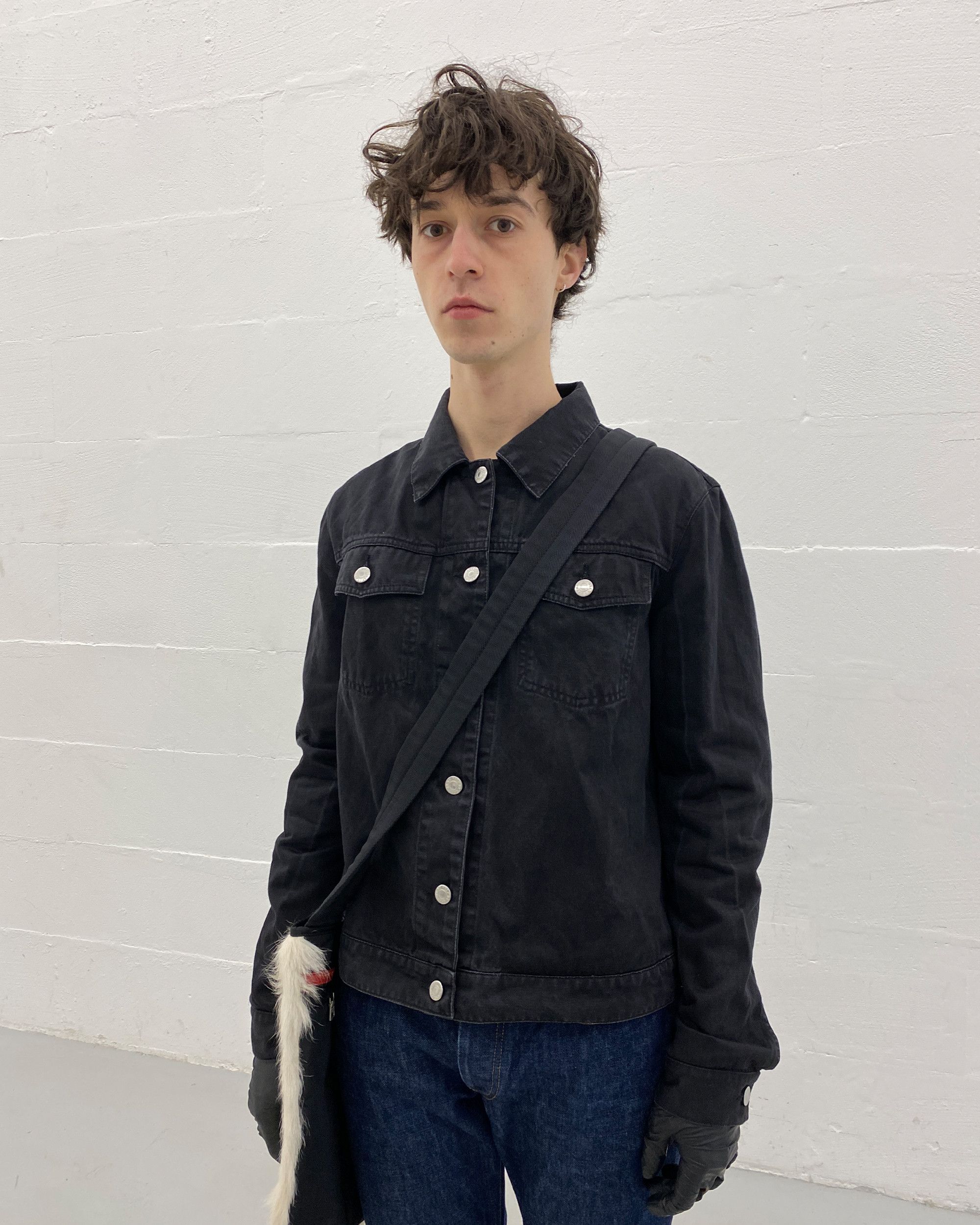 Helmut Lang 2000s Vintage Cotton Denim Jacket Size L / US 10 / IT 46 - 1 Thumbnail