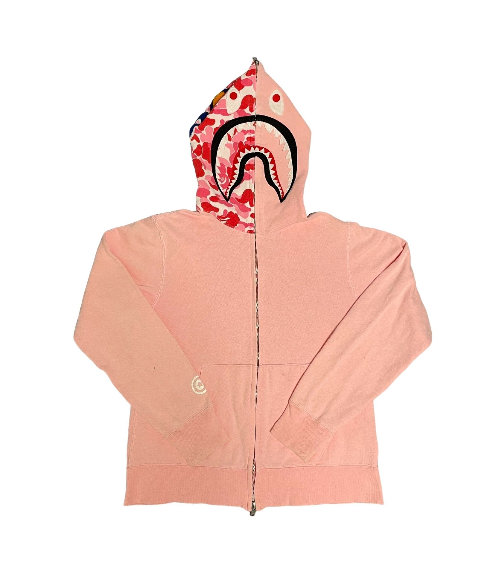 Bape A Bathing Ape Pink Camo Shark Full Zip Hoodie Size M Size US M / EU 48-50 / 2 - 1 Thumbnail