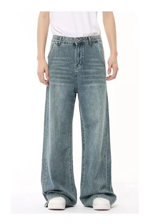 VIBE Light blue wide-leg loose washed jeans Size US 32 / EU 48 - 3 Thumbnail