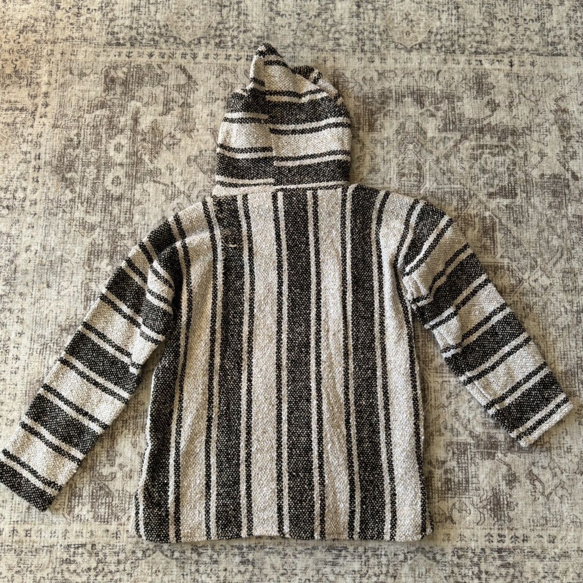 Other Black and White Striped Mexican Hooded Sweater Size L Size US L / EU 52-54 / 3 - 2 Thumbnail