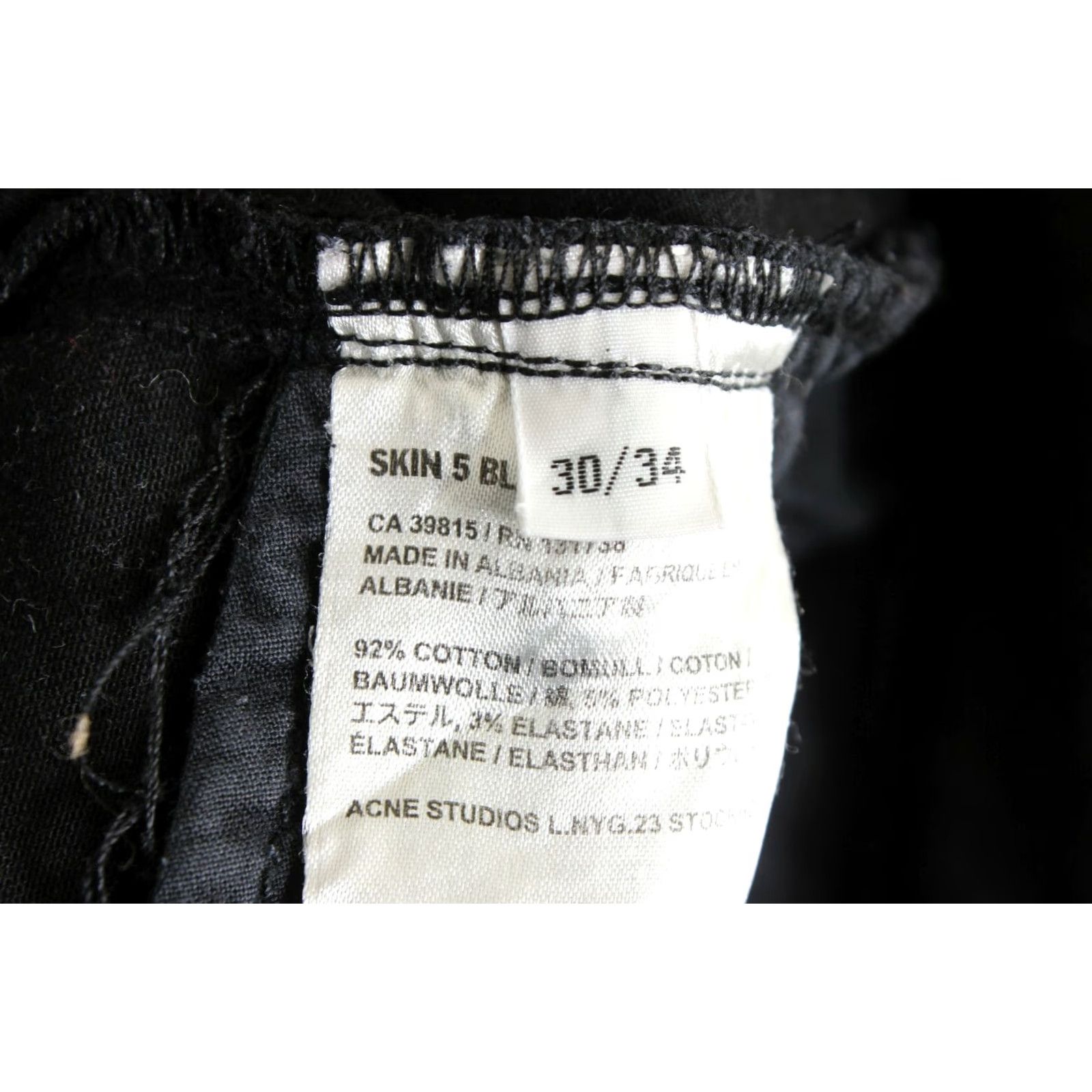Acne Studios ACNE STUDIOS SKIN 5 BLACK Slim Skinny Stretch Jeans Women Size 30 W30 L34 DZ038 Size 30" / US 8 / IT 44 - 6 Thumbnail