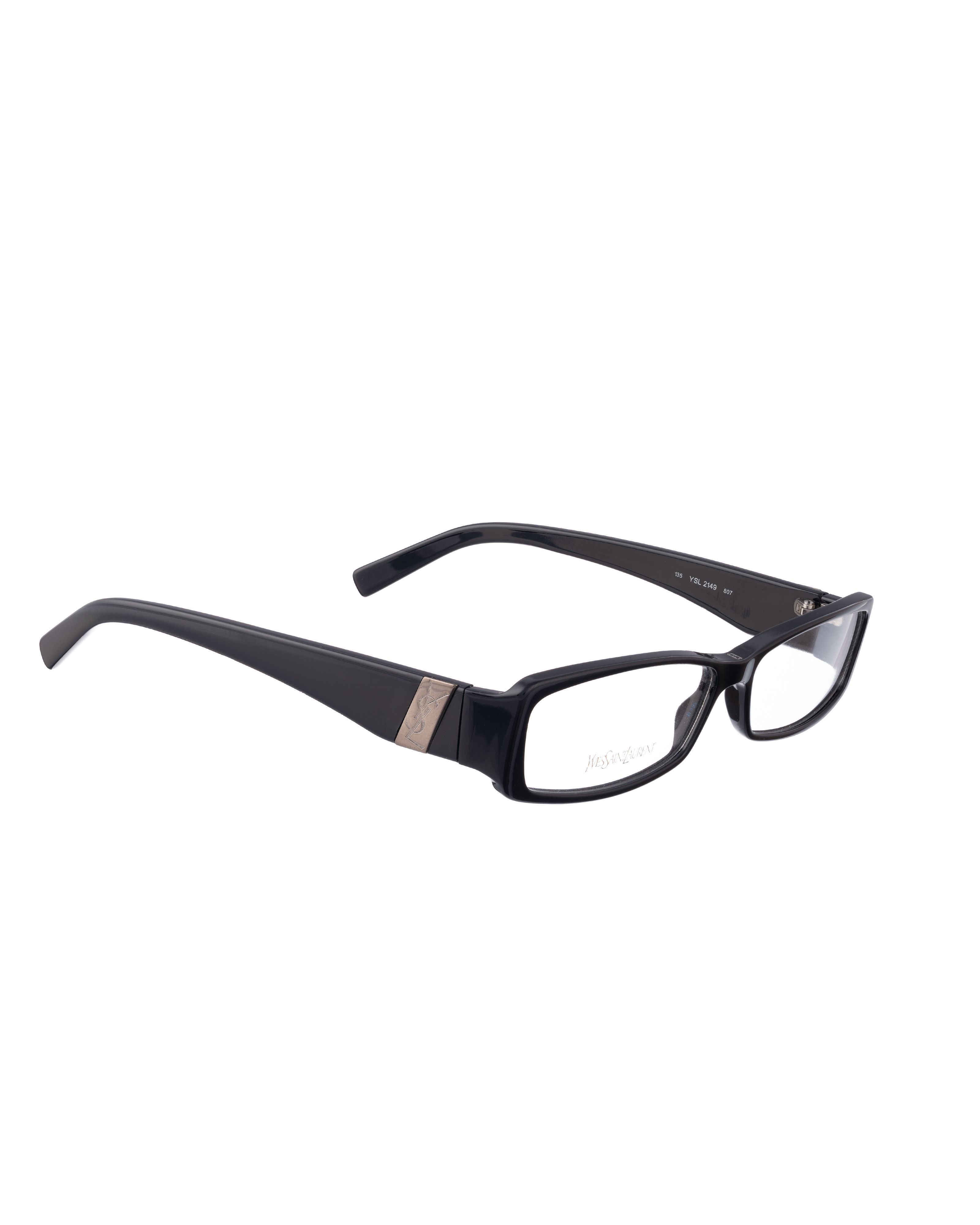Saint Laurent Paris Yves Saint Laurent 00s Black Glasses Silver Crooked Logo Size ONE SIZE - 2 Thumbnail